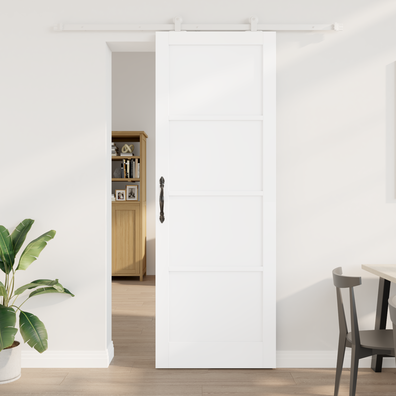 Porta scorrevole con set di hardware 'ORKDAL'in legno massello di pino bianco 3333425