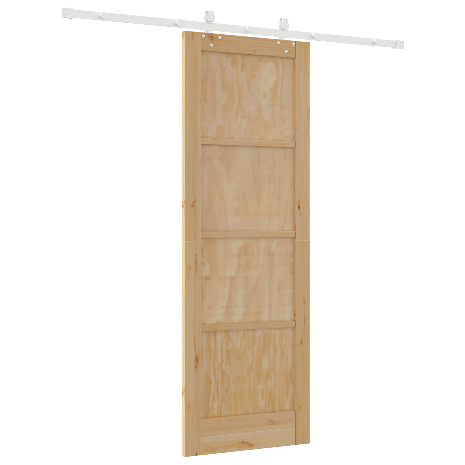 Sliding Door with Hardware Set 73.5x211 cm Solid Wood Pine - Image 6