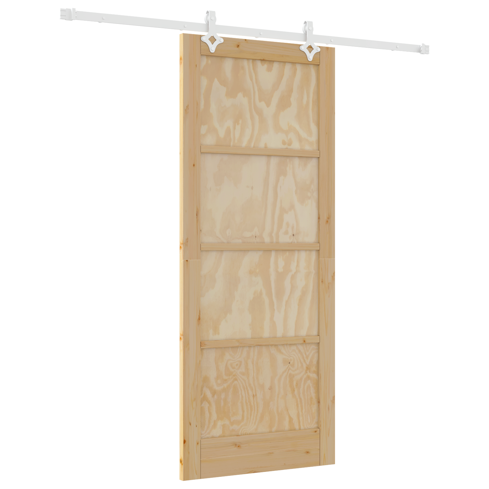 Sliding Door with Hardware Set 83x202 cm Solid Wood Pine - Image 2