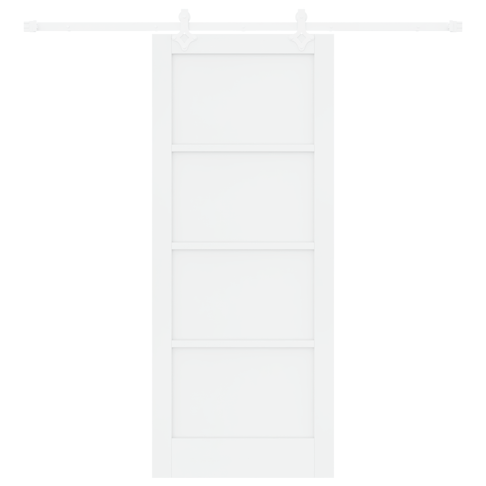 Sliding Door with Hardware Set White 83x202 cm Solid Wood Pine - Image 4