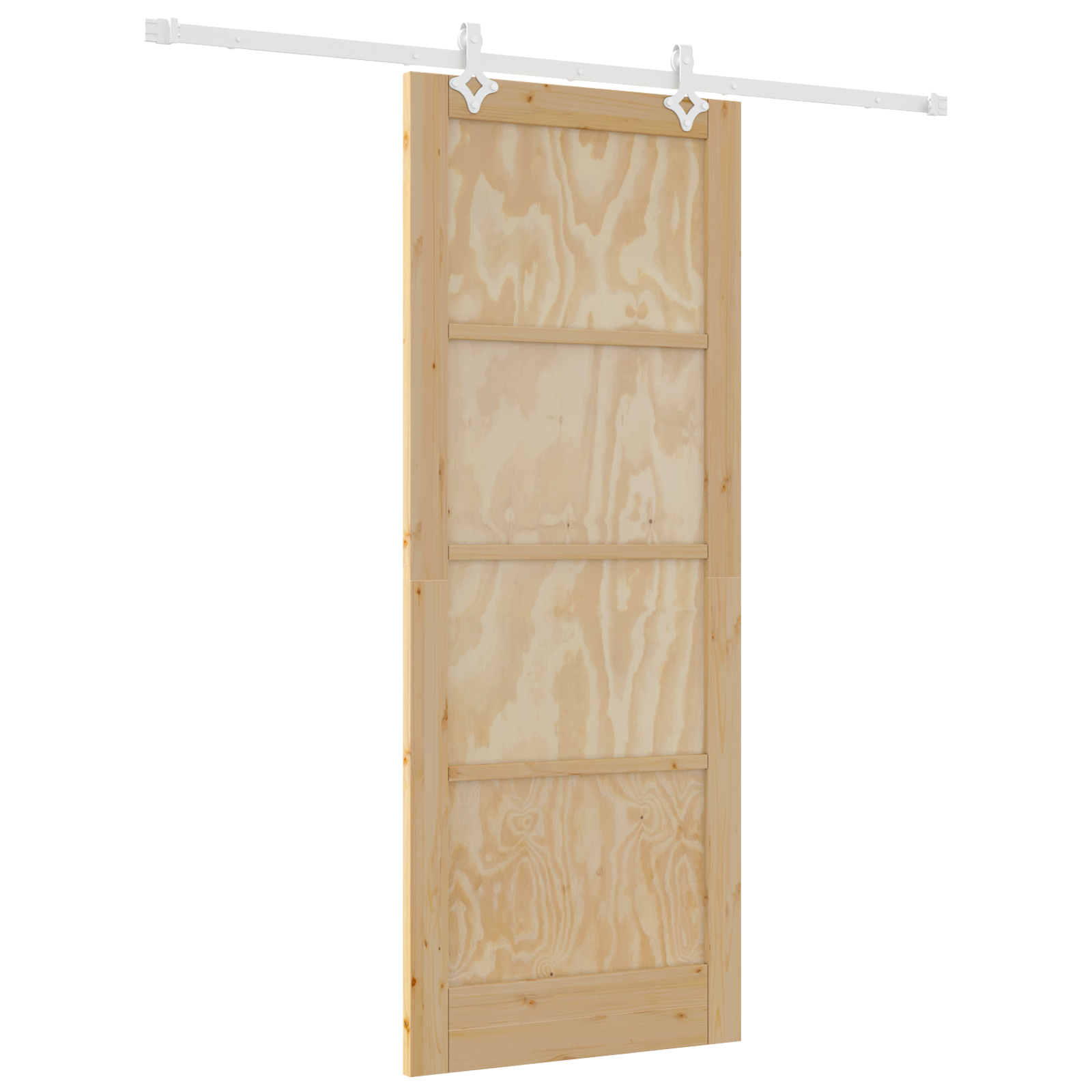 Sliding Door with Hardware Set 83x211 cm Solid Wood Pine - Image 2