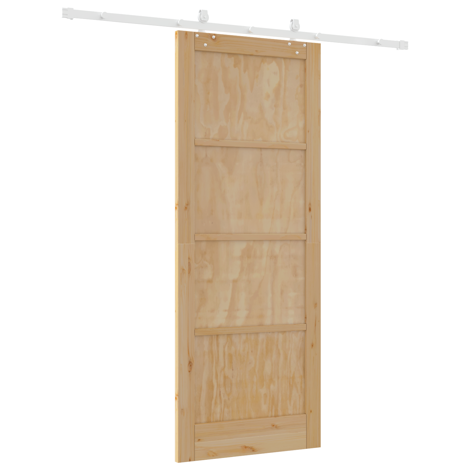 Sliding Door with Hardware Set 83x211 cm Solid Wood Pine - Image 6