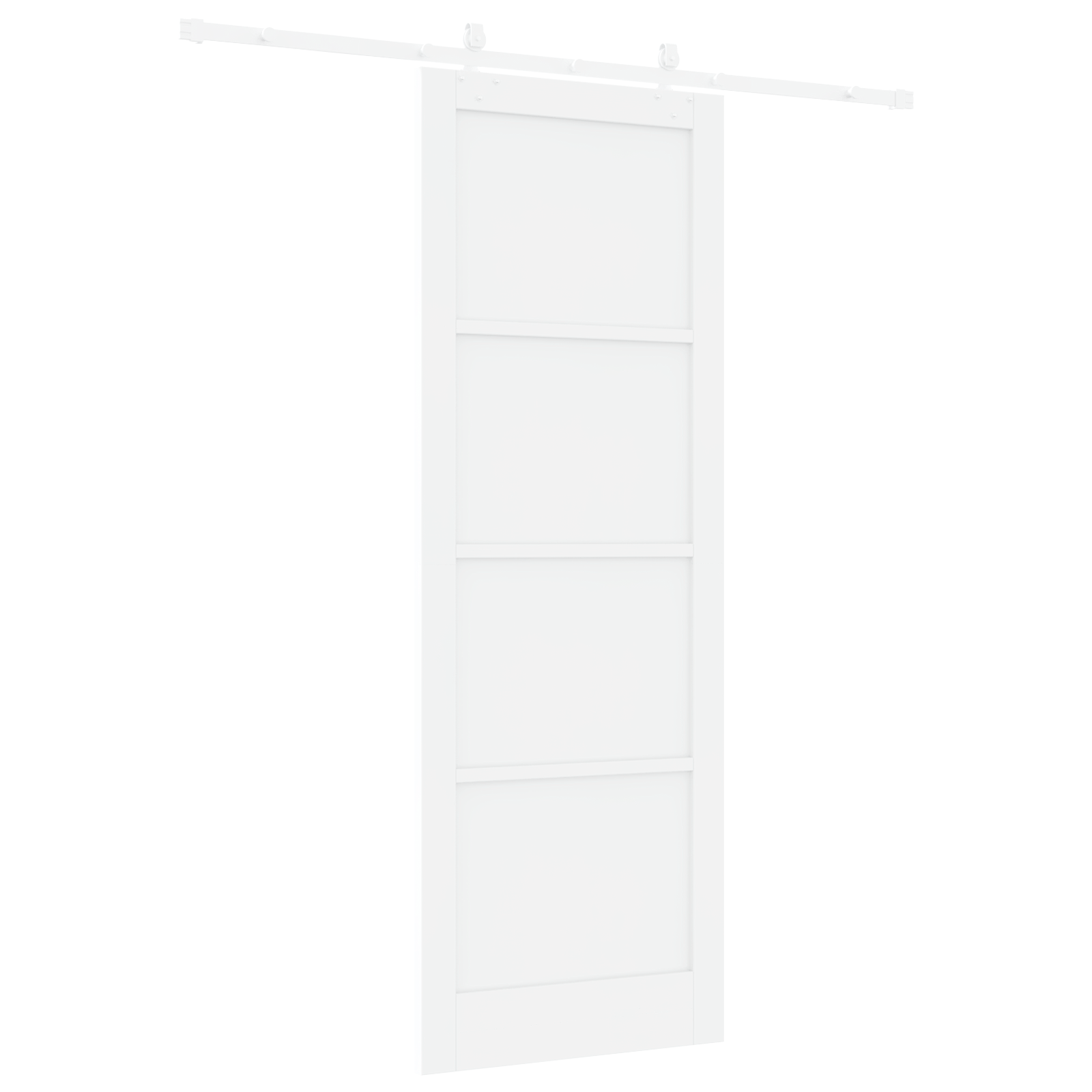 Sliding Door with Hardware Set White 83x232 cm Solid Wood Pine - Image 6