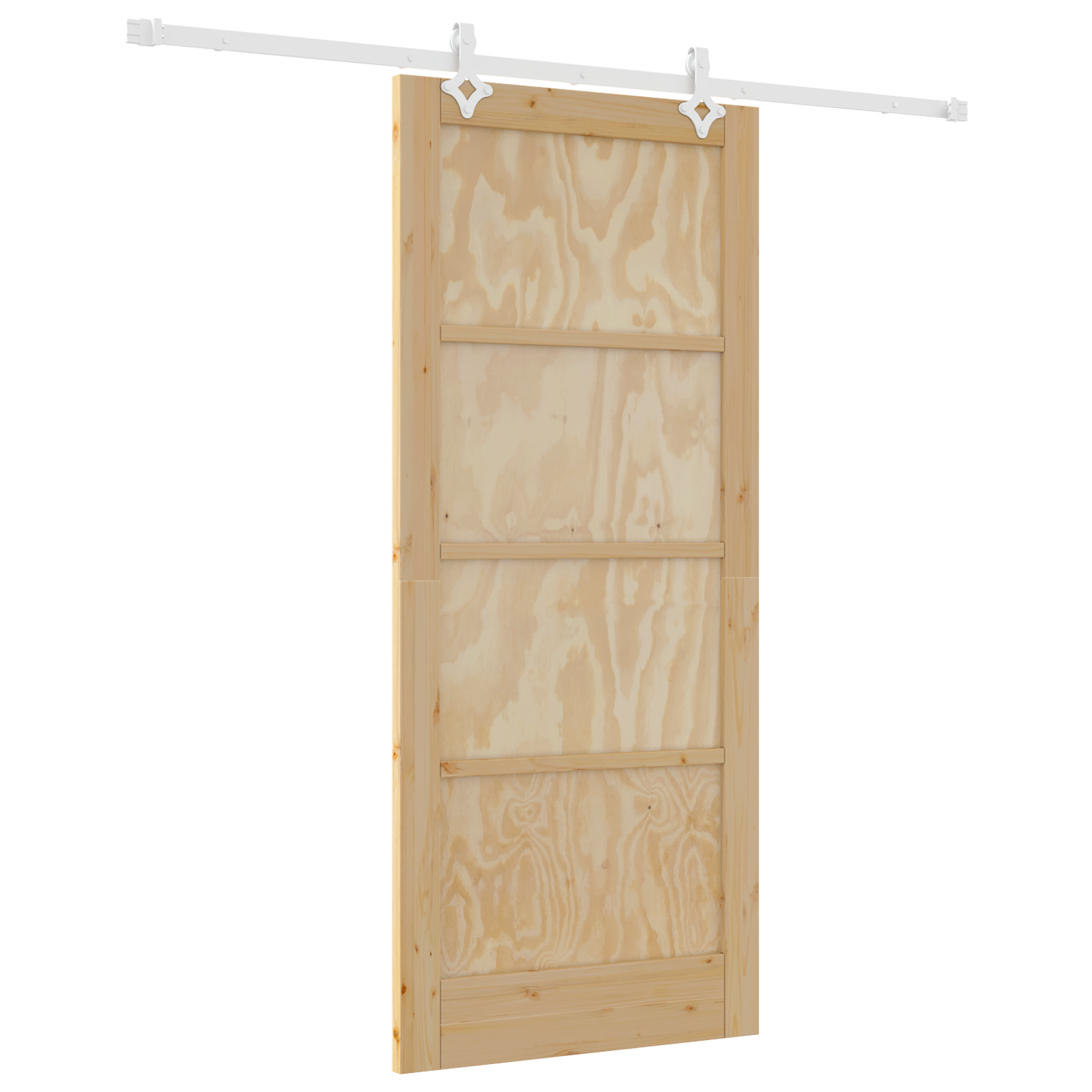 Sliding Door with Hardware Set 86x198.5 cm Solid Wood Pine - Image 2