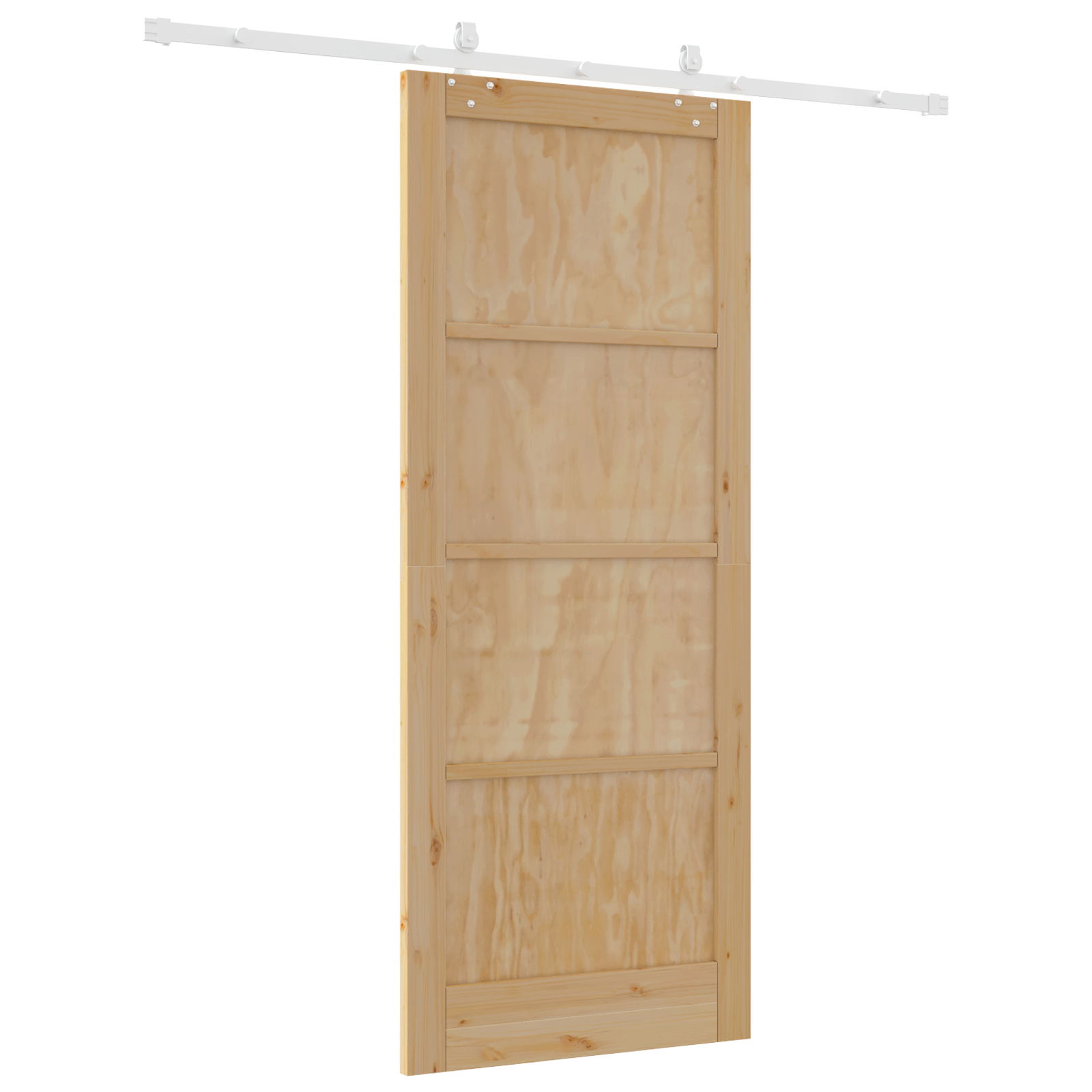 Sliding Door with Hardware Set 86x211 cm Solid Wood Pine - Image 6