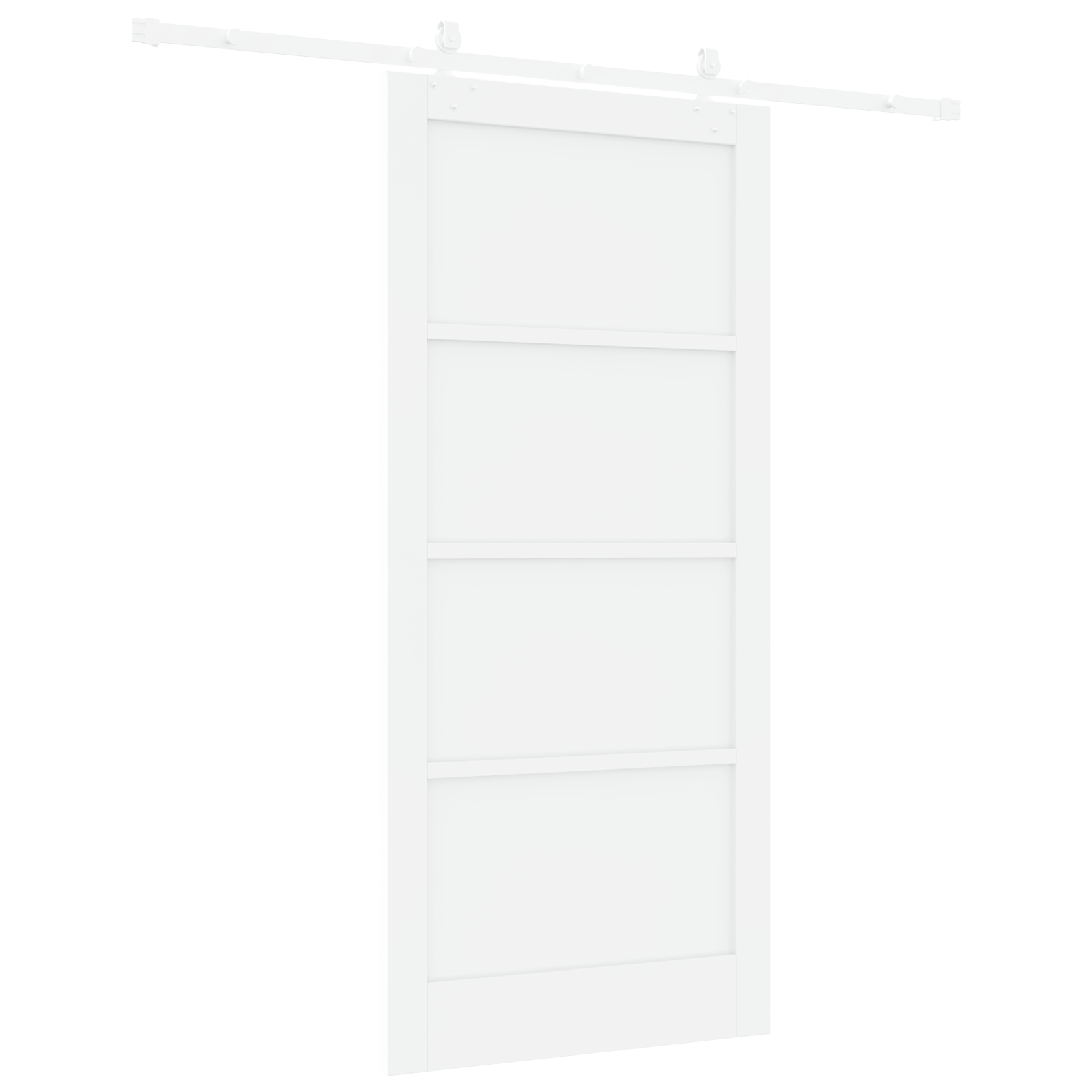 Sliding Door with Hardware Set White 93x202 cm Solid Wood Pine - Image 6