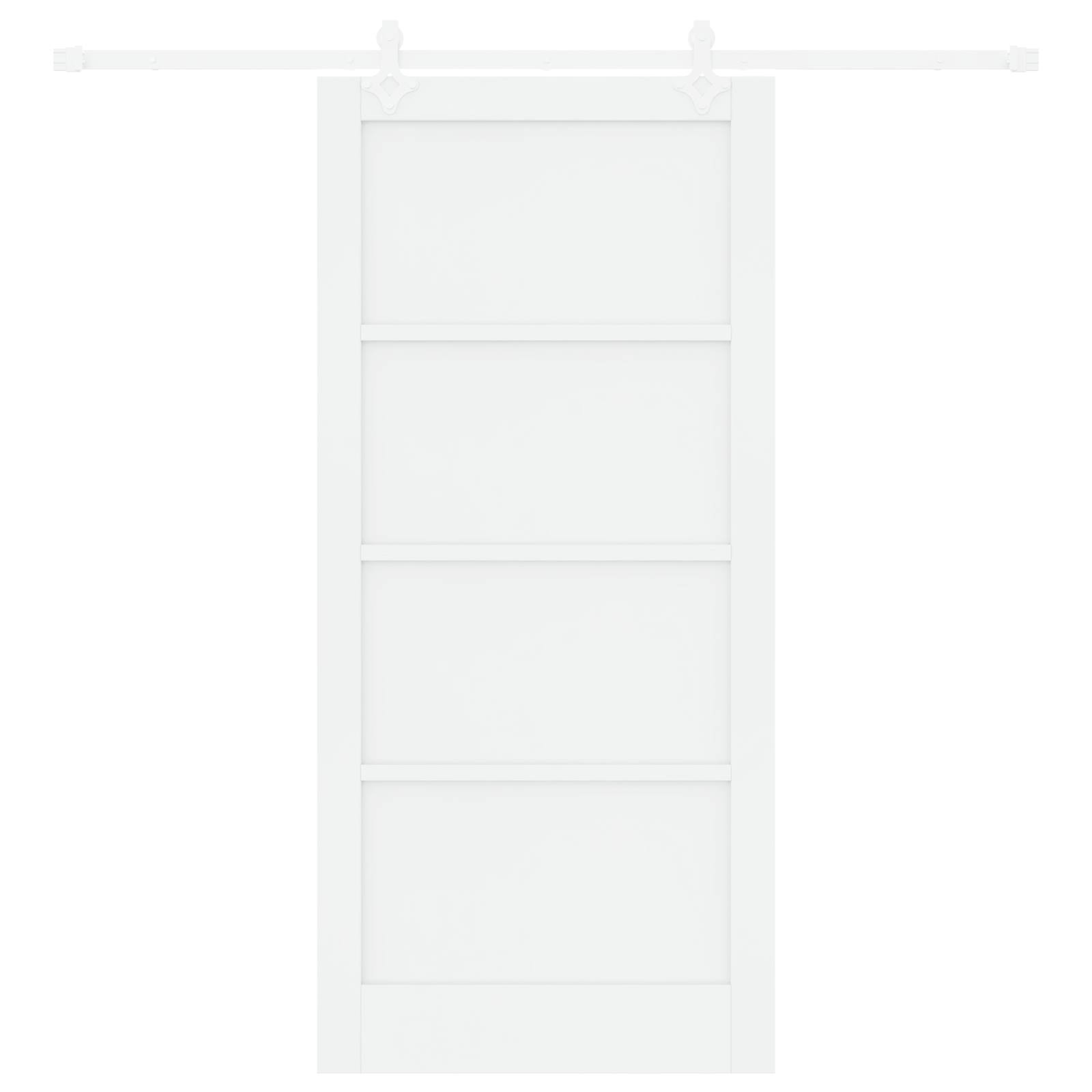 Sliding Door with Hardware Set White 93x202 cm Solid Wood Pine - Image 4