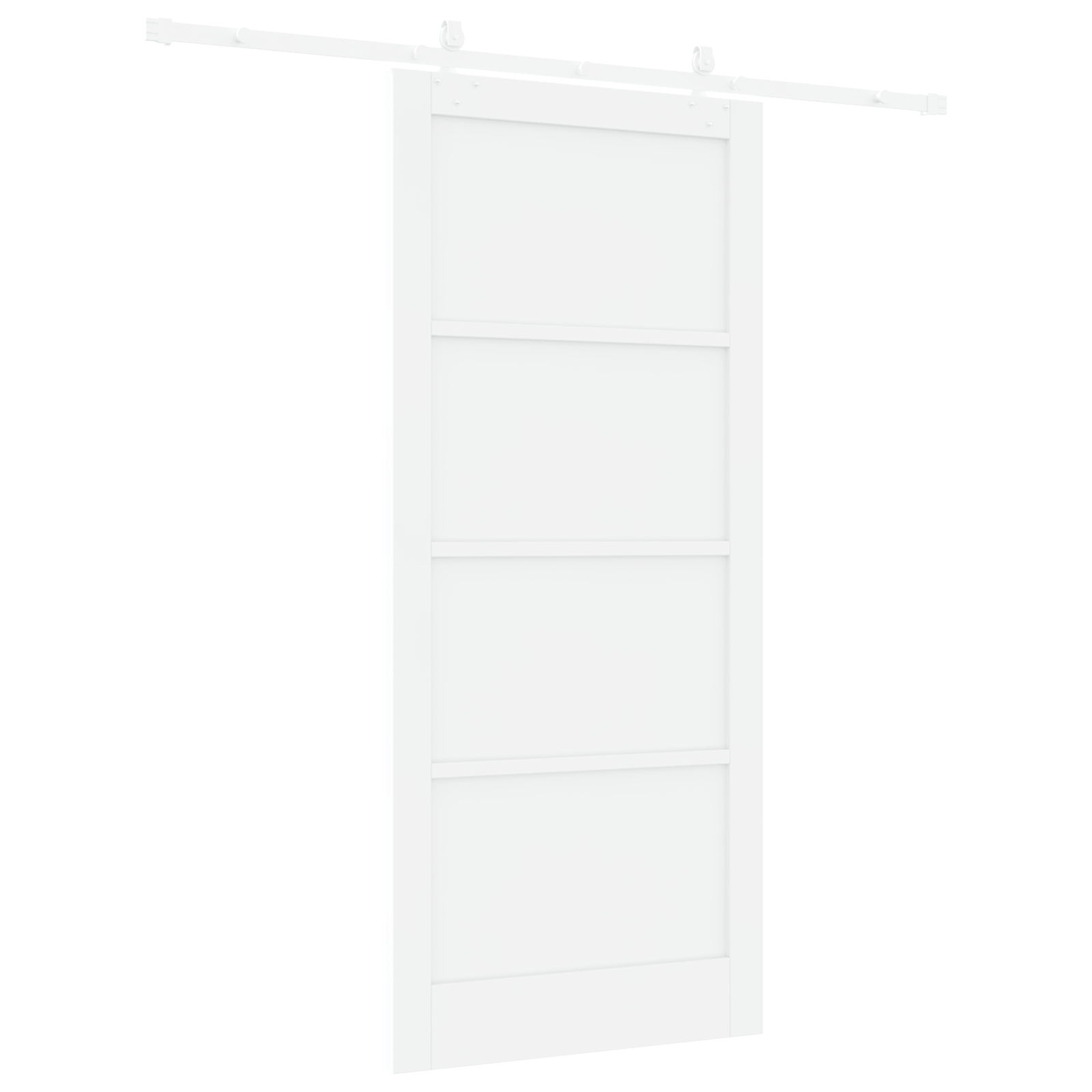 Sliding Door with Hardware Set White 93x211 cm Solid Wood Pine - Image 6