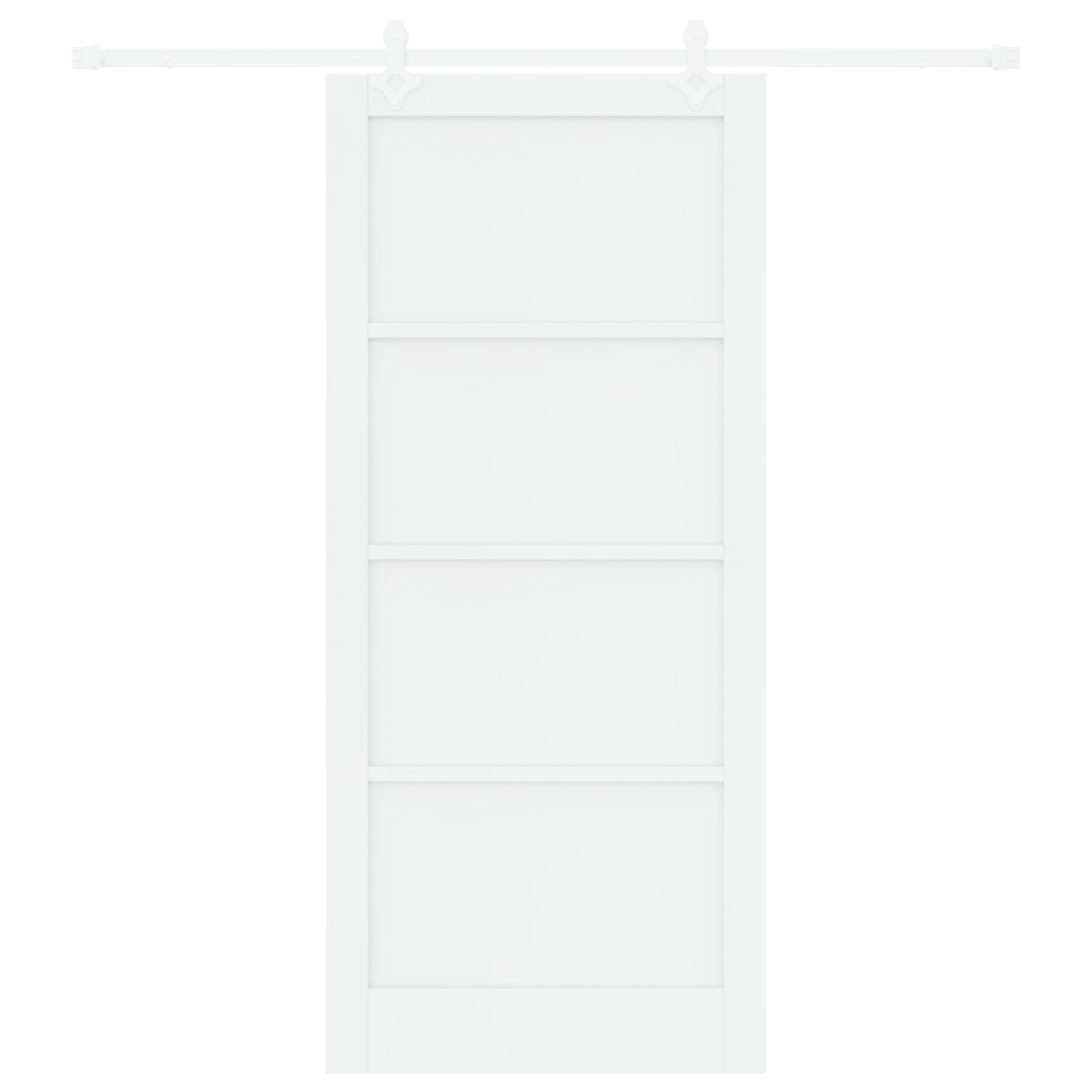 Sliding Door with Hardware Set White 93x211 cm Solid Wood Pine - Image 4