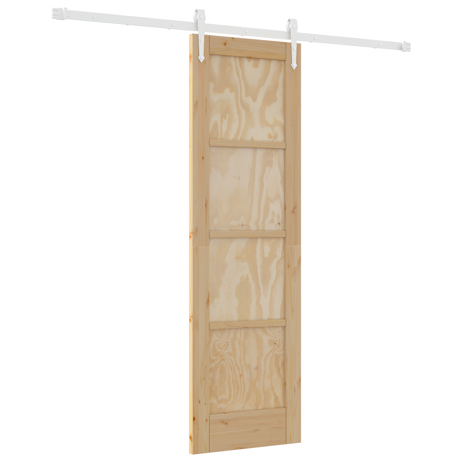 Sliding Door with Hardware Set 61x198.5 cm Solid Wood Pine - Image 2