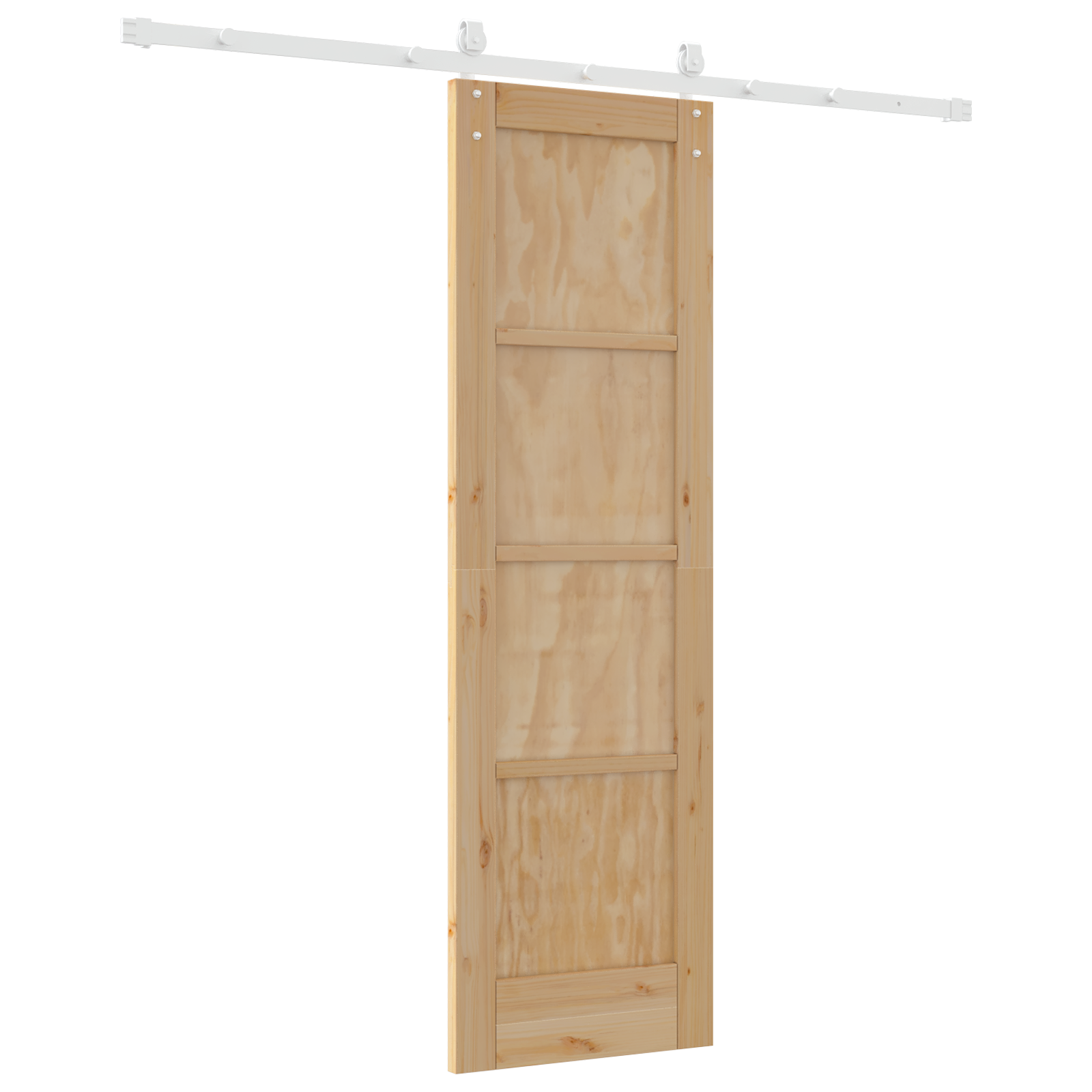 Sliding Door with Hardware Set 61x198.5 cm Solid Wood Pine - Image 6