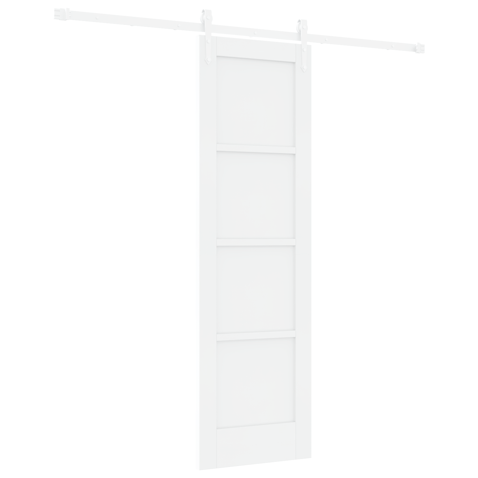 Sliding Door with Hardware Set White 61x198.5 cm Solid Wood Pine - Image 2