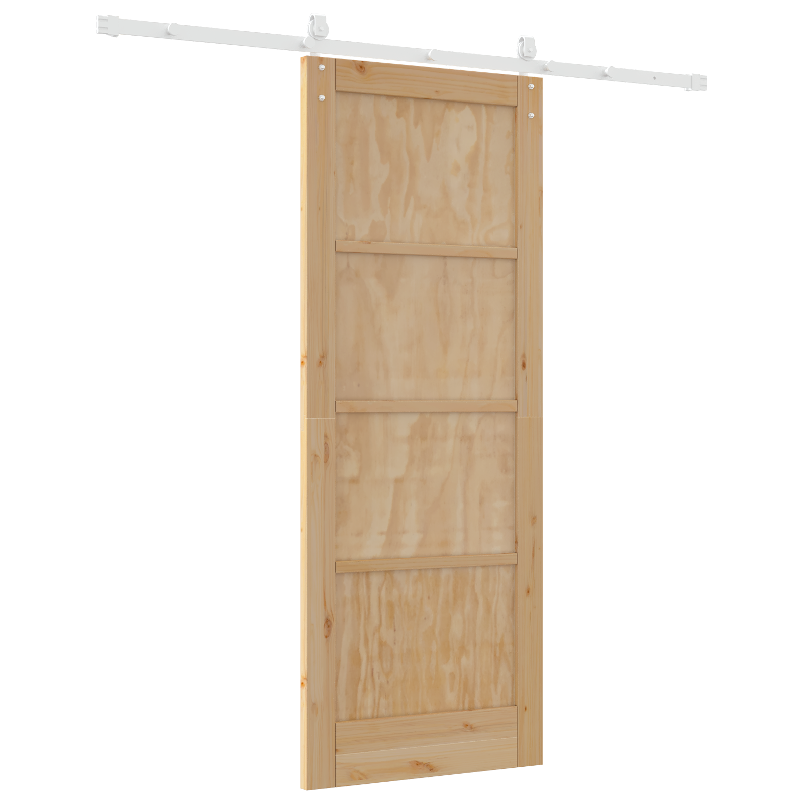 Sliding Door with Hardware Set 78x202 cm Solid Wood Pine - Image 6