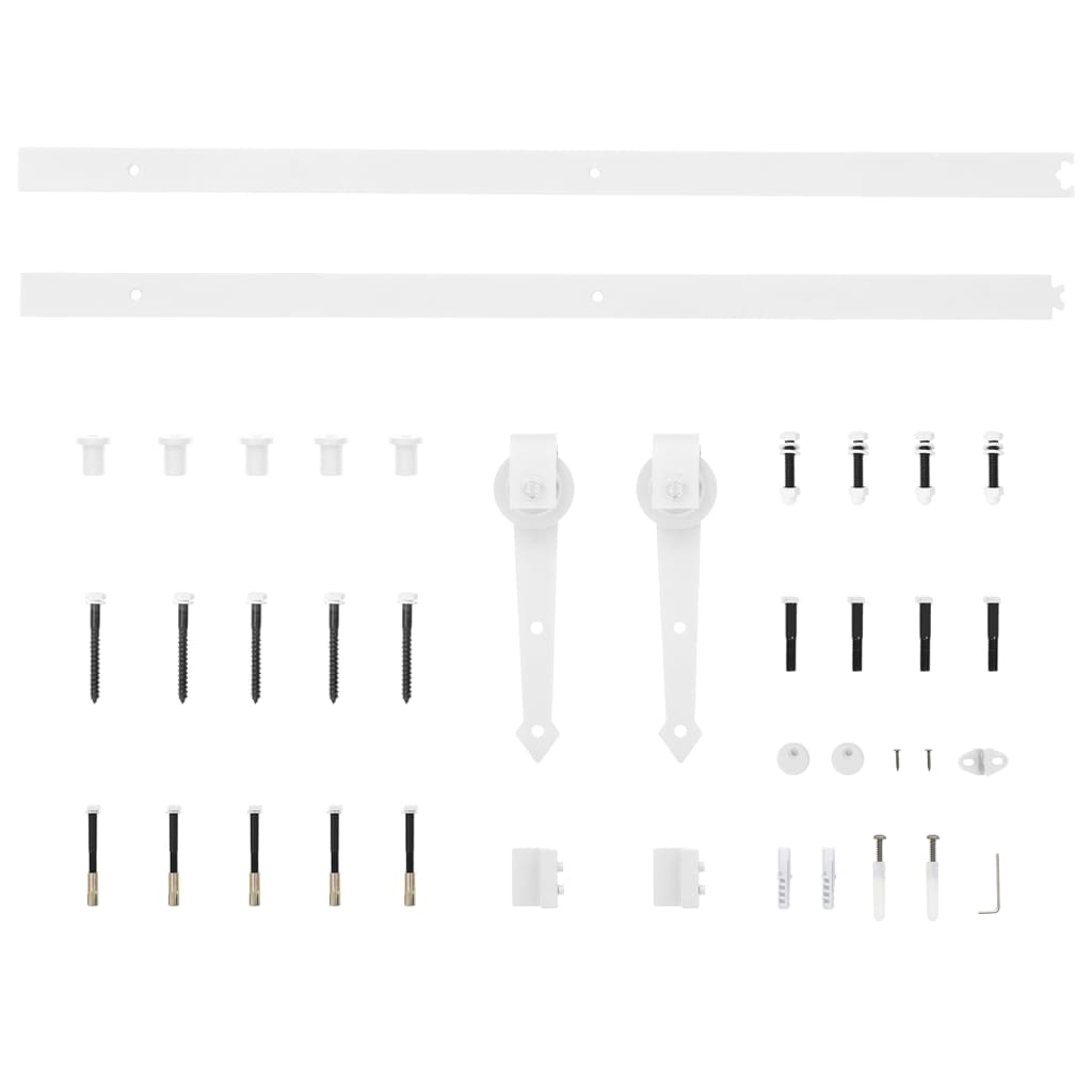 Sliding Door with Hardware Set White 83x202 cm Solid Wood Pine - Image 9