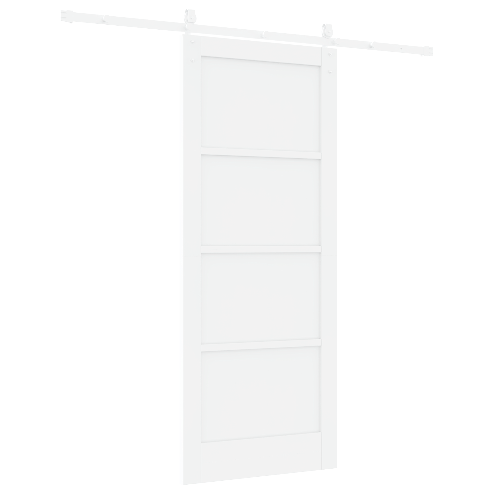 Sliding Door with Hardware Set White 83x202 cm Solid Wood Pine - Image 6