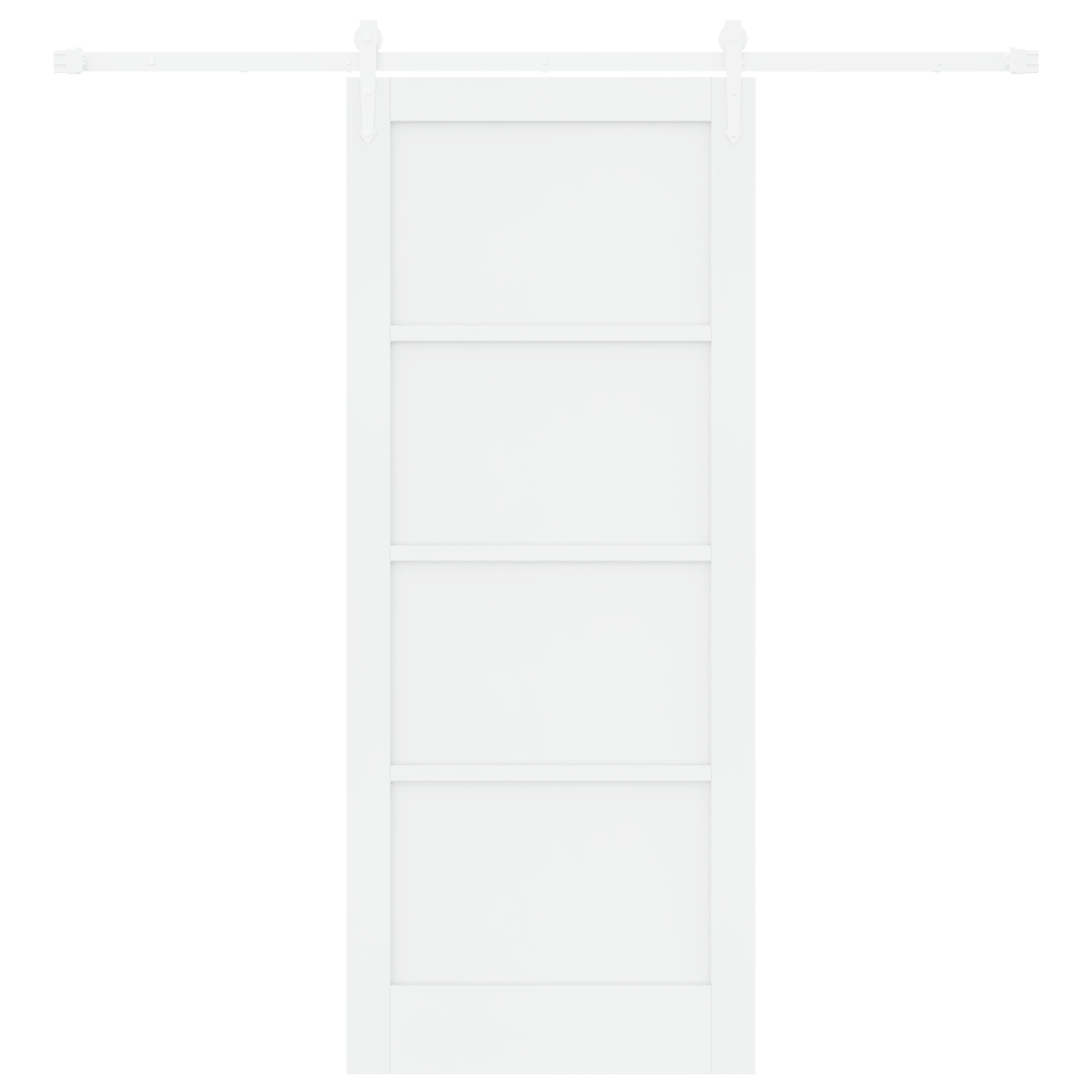 Sliding Door with Hardware Set White 83x202 cm Solid Wood Pine - Image 4