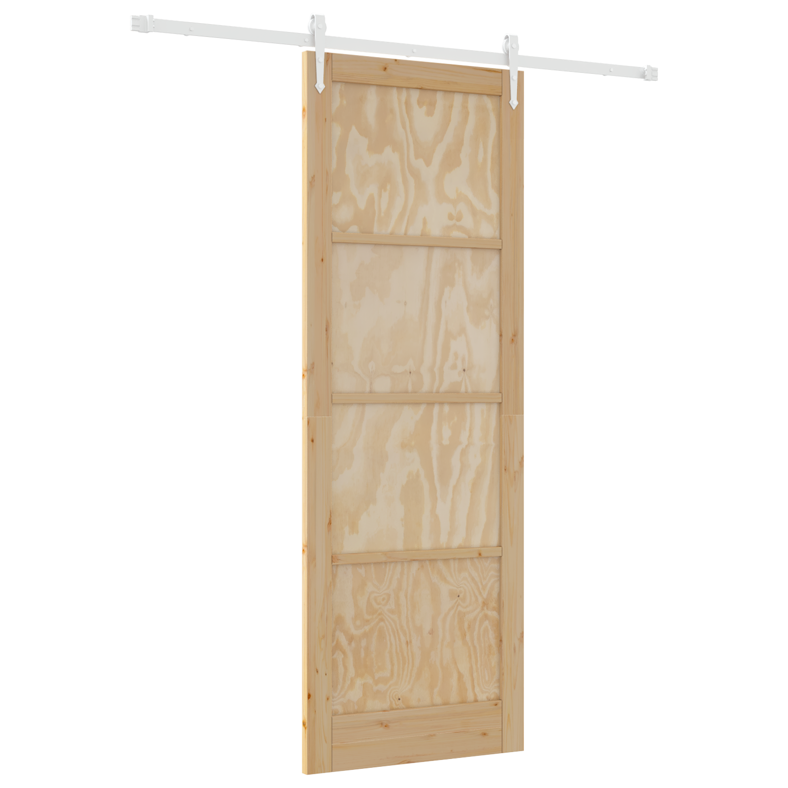 Sliding Door with Hardware Set 83x232 cm Solid Wood Pine - Image 2