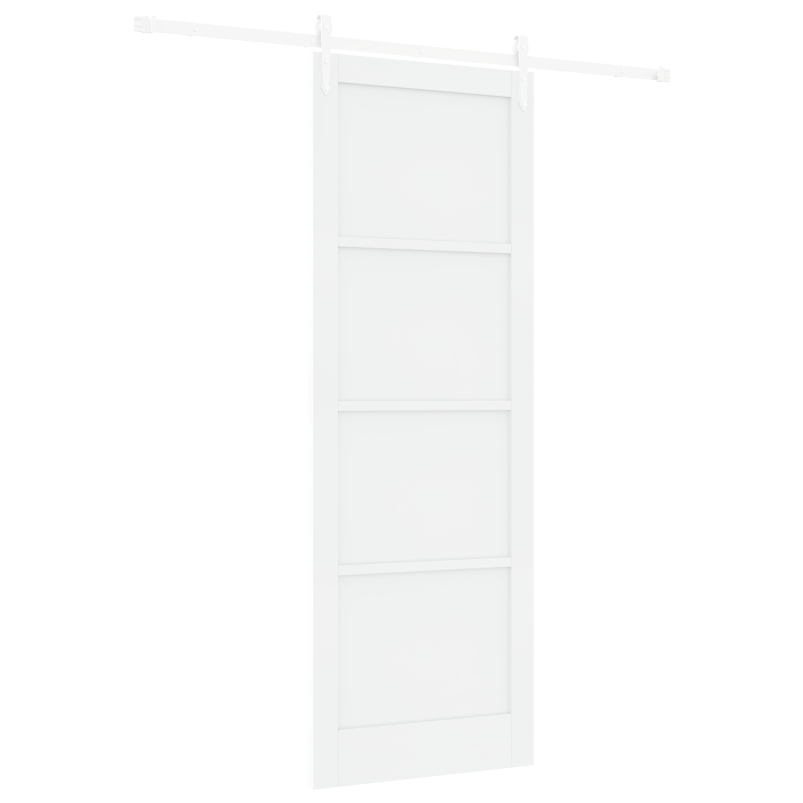 Sliding Door with Hardware Set White 83x232 cm Solid Wood Pine - Image 2