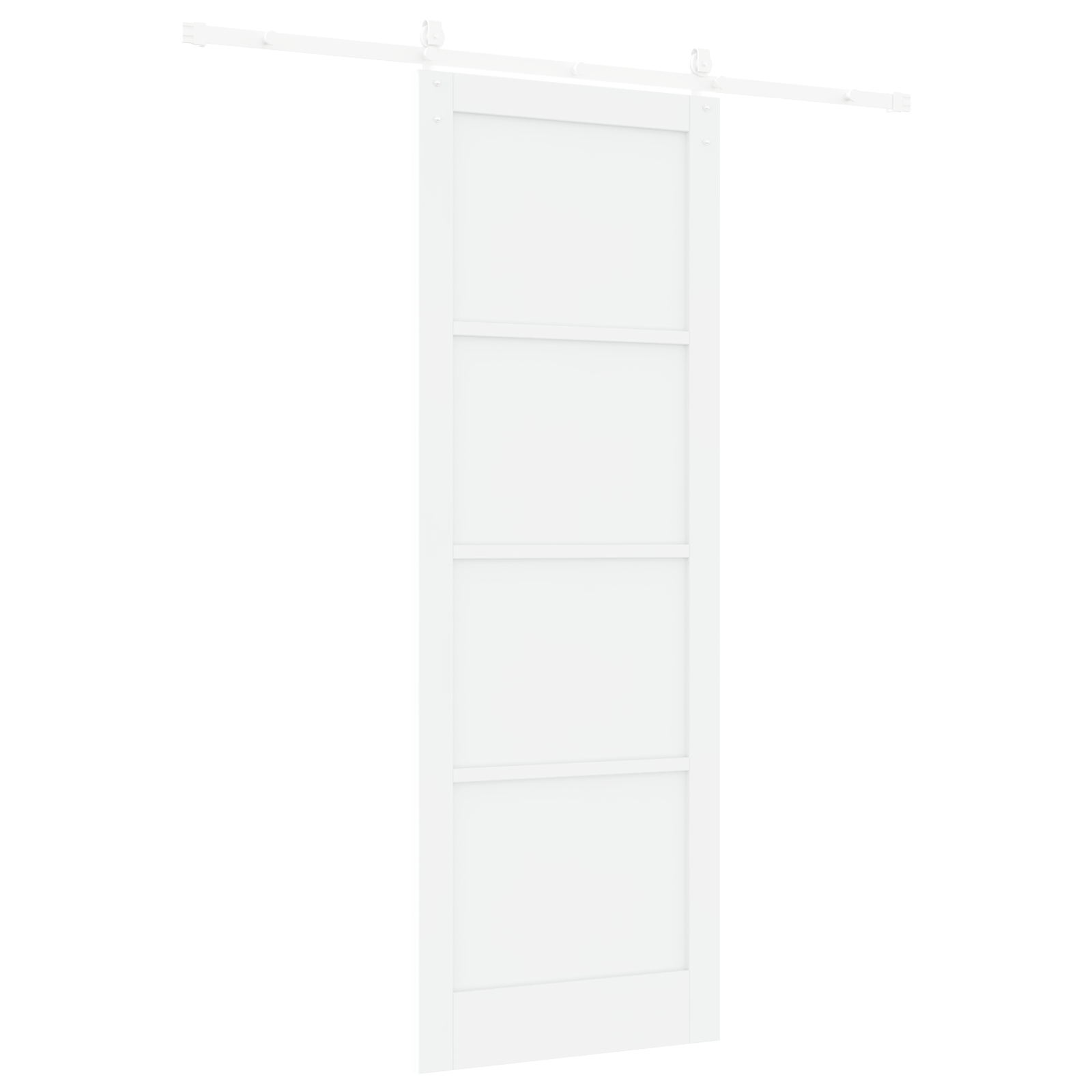 Sliding Door with Hardware Set White 83x232 cm Solid Wood Pine - Image 6