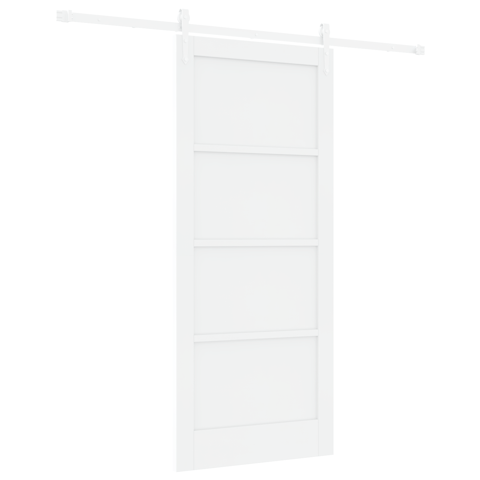 Sliding Door with Hardware Set White 86x198.5 cm Solid Wood Pine - Image 2