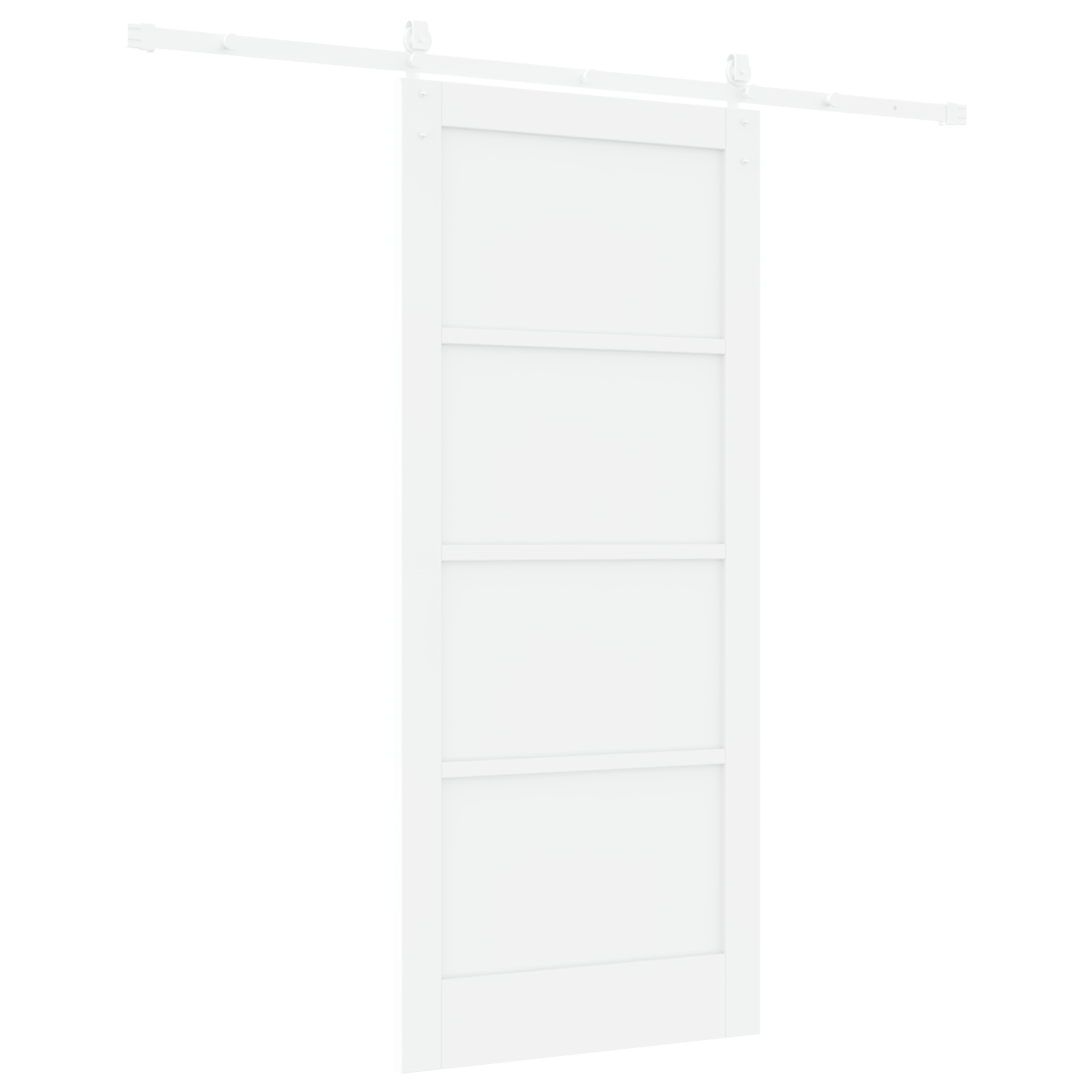 Sliding Door with Hardware Set White 86x198.5 cm Solid Wood Pine - Image 6