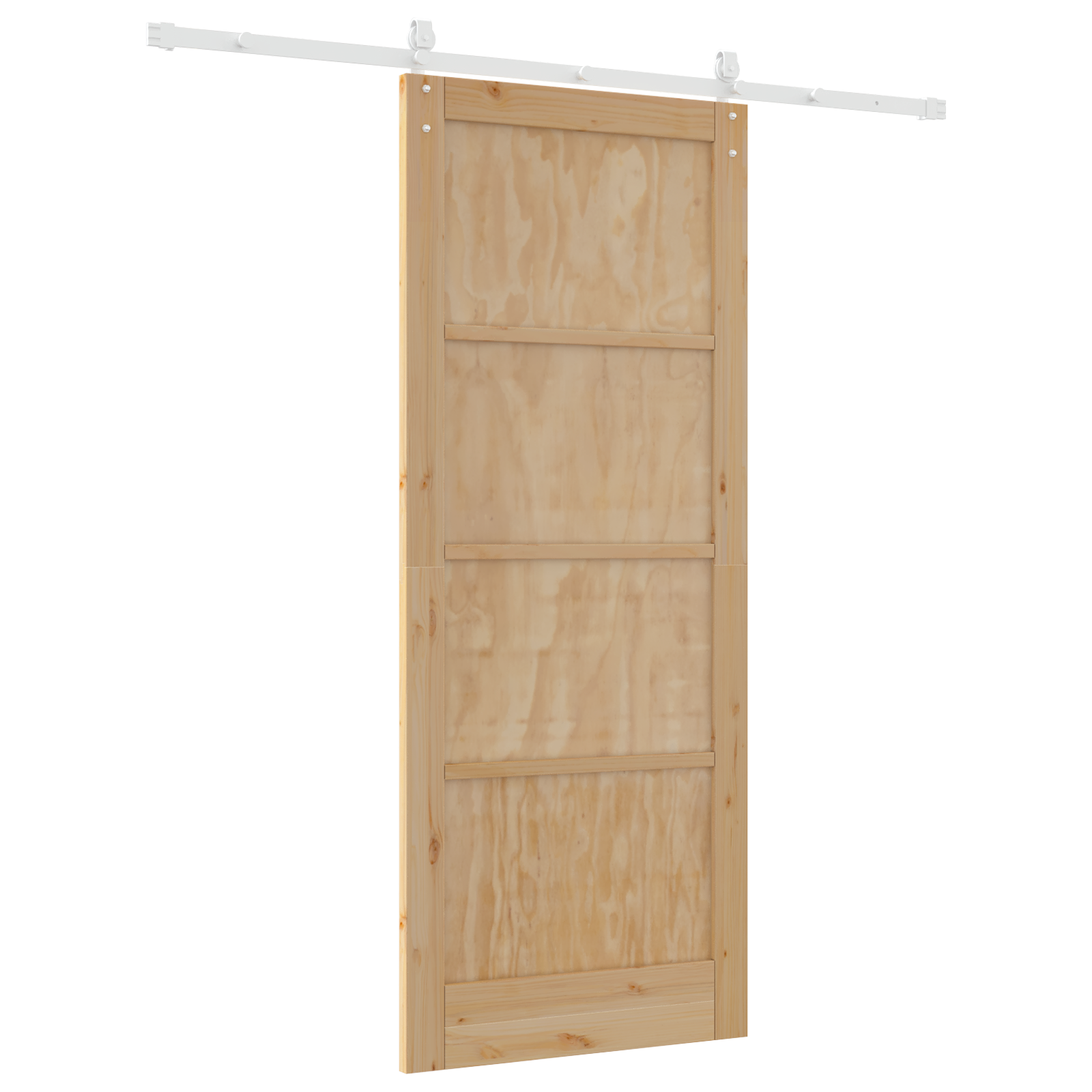 Sliding Door with Hardware Set 86x211 cm Solid Wood Pine - Image 6