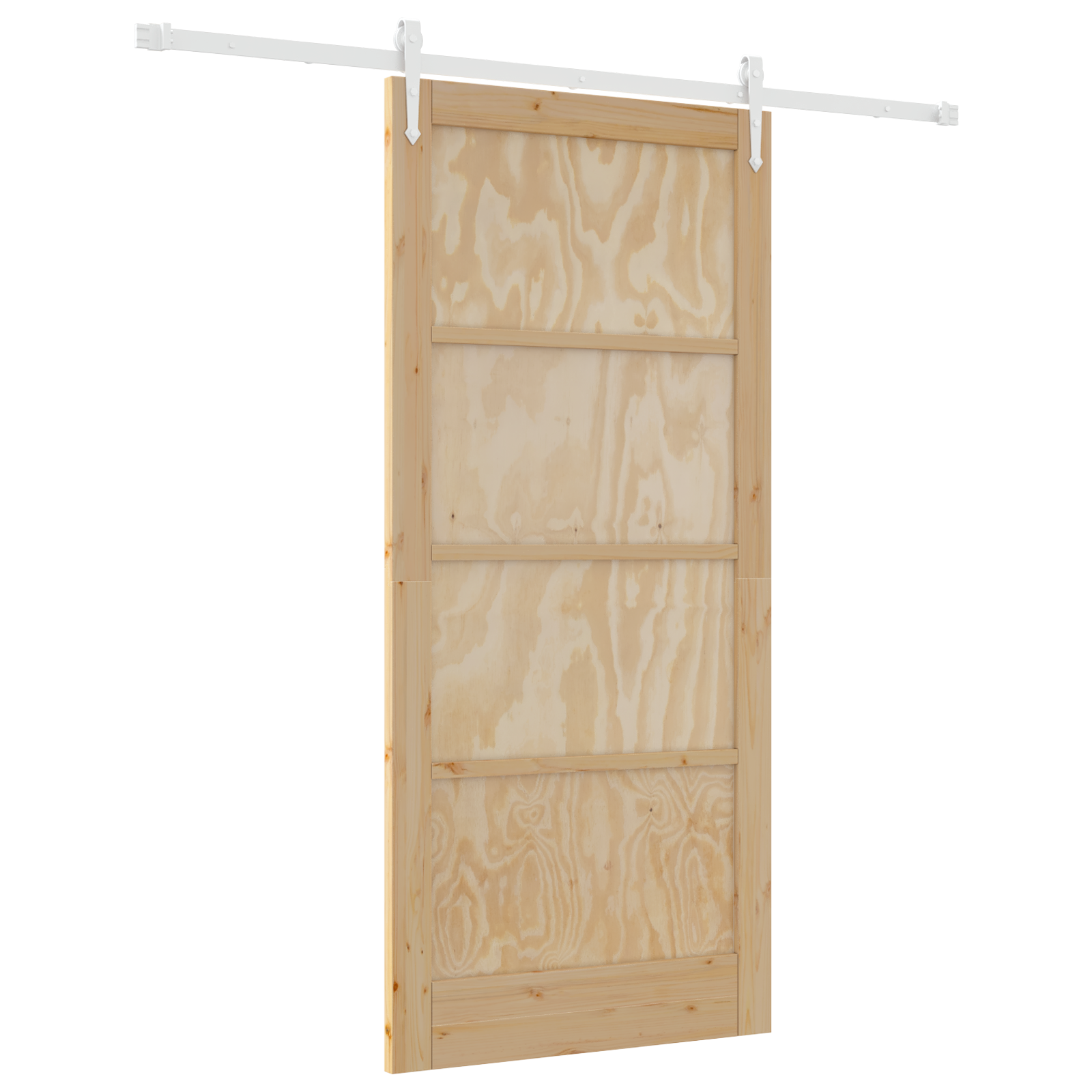 Sliding Door with Hardware Set 93x202 cm Solid Wood Pine - Image 2