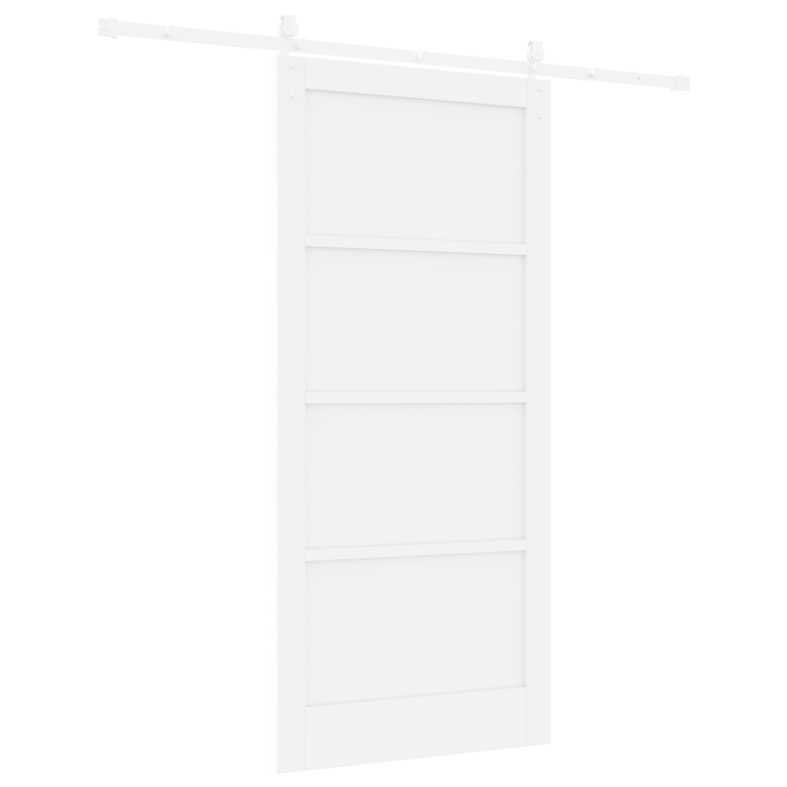 Sliding Door with Hardware Set White 93x202 cm Solid Wood Pine - Image 6