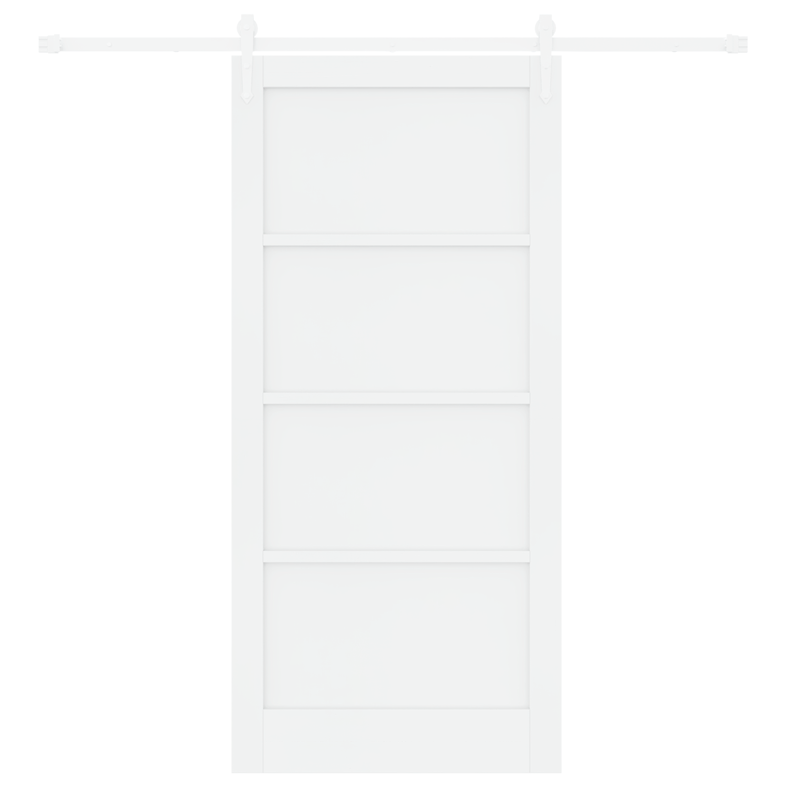 Sliding Door with Hardware Set White 93x202 cm Solid Wood Pine - Image 4