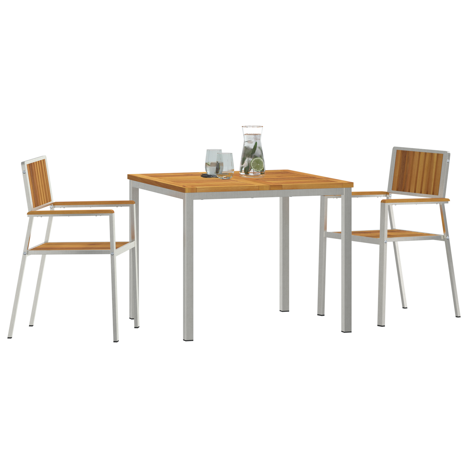 3 Piece Garden Dining Set Solid Wood Acacia - Image 3