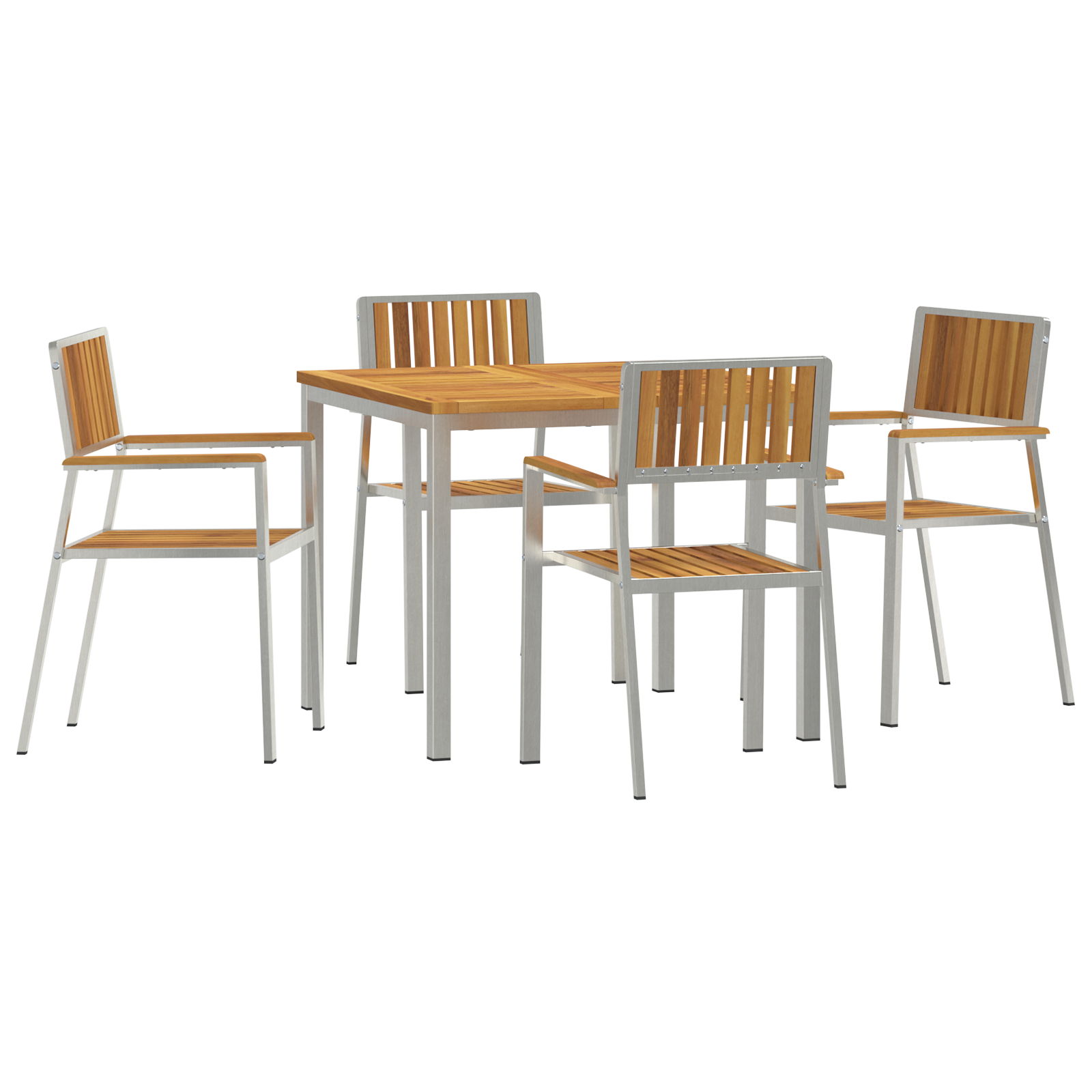 5 Piece Garden Dining Set Solid Wood Acacia - Image 2
