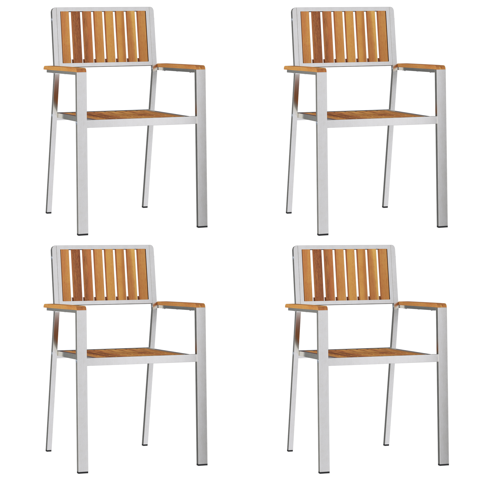 5 Piece Garden Dining Set Solid Wood Acacia - Image 6