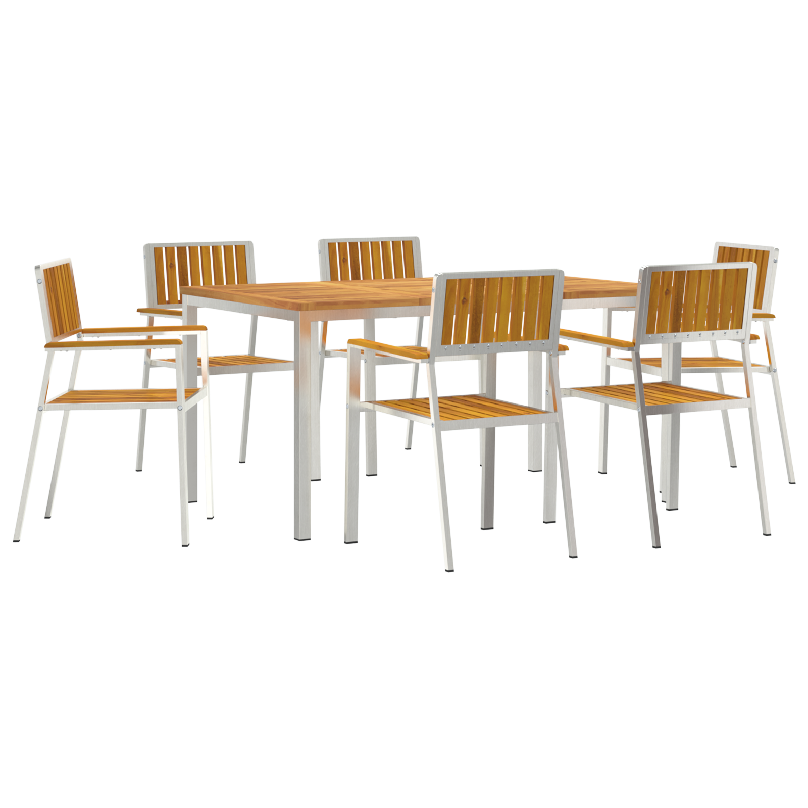 7 Piece Garden Dining Set Solid Wood Acacia - Image 2