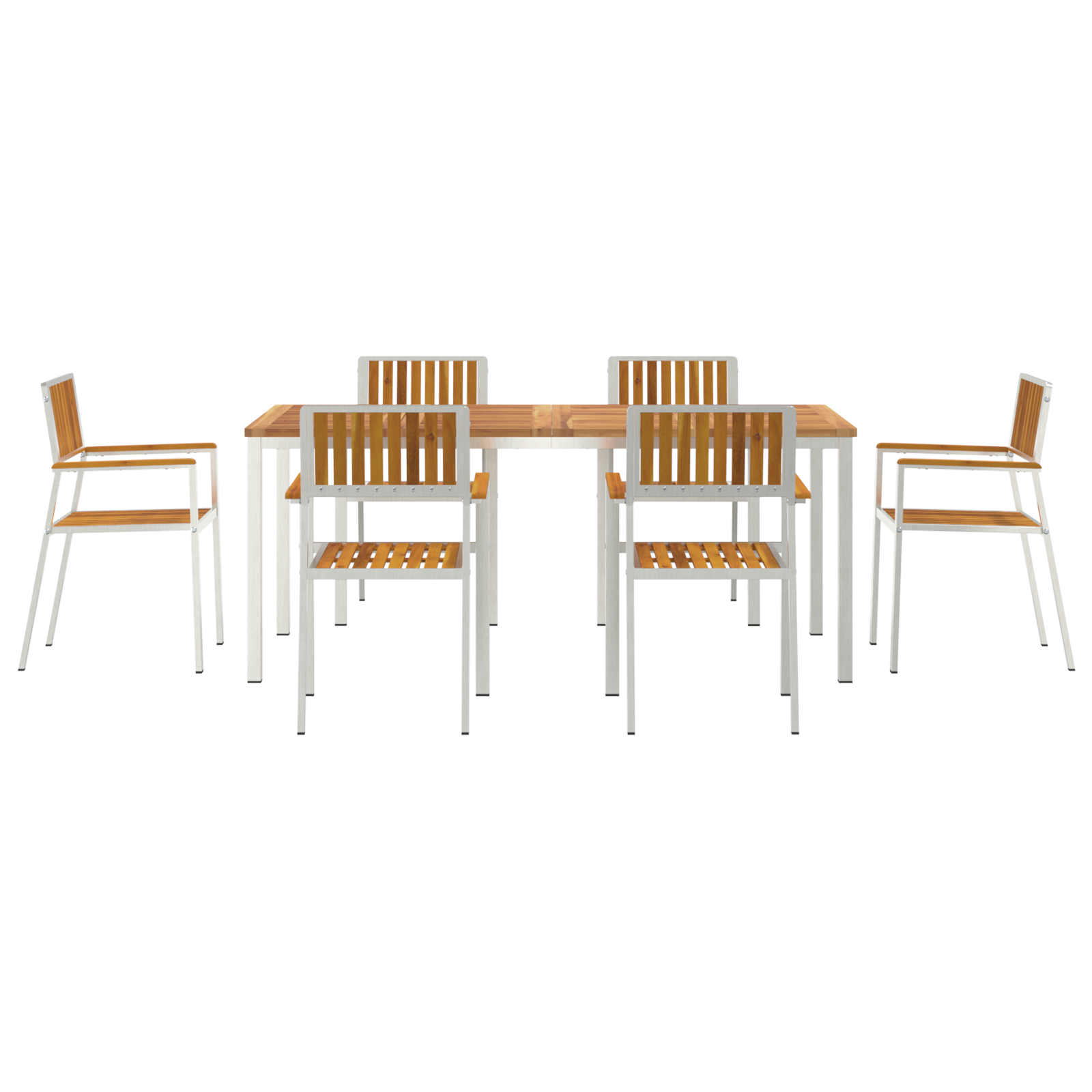 7 Piece Garden Dining Set Solid Wood Acacia - Image 5
