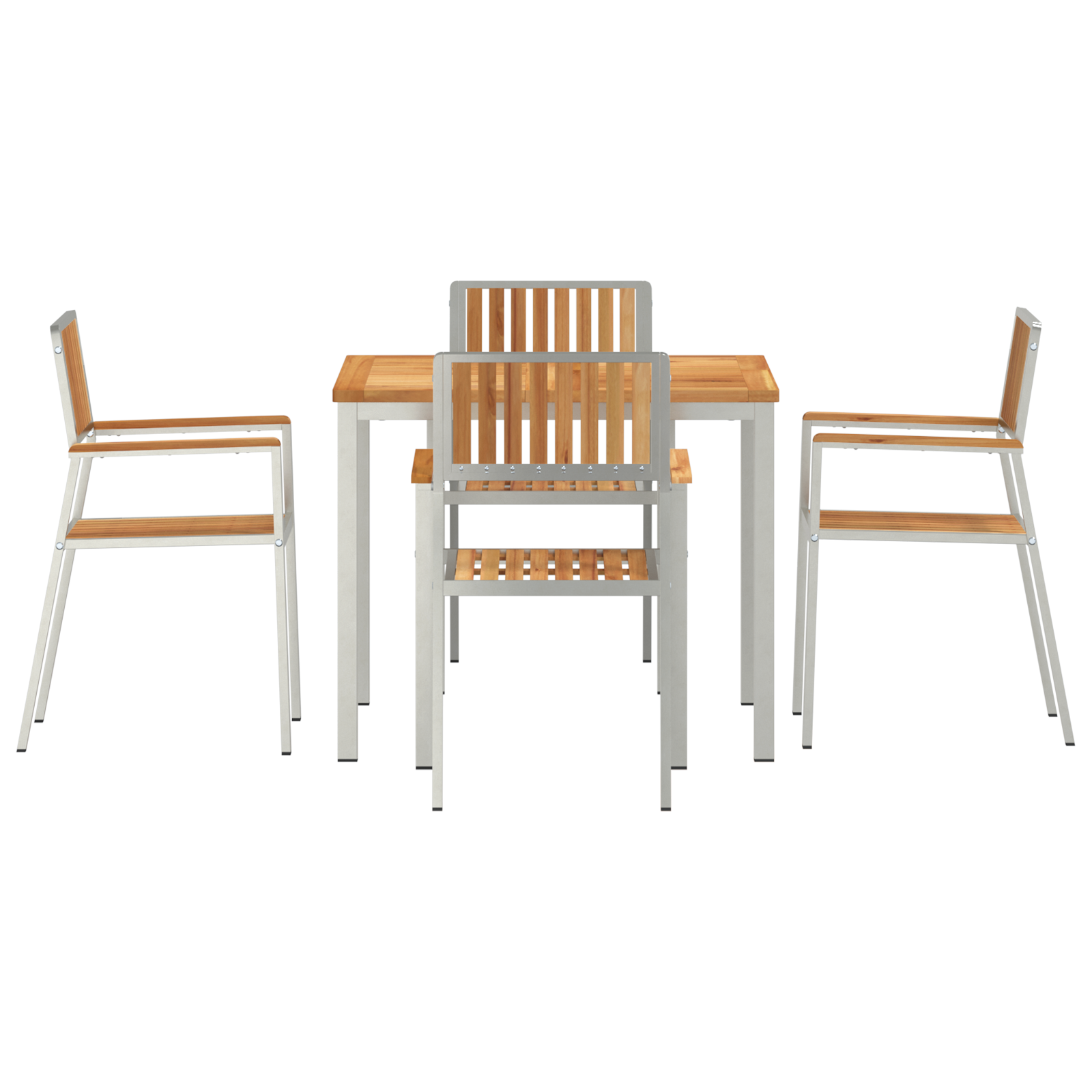 Buiten eettafelset 5 pcs Bruin Massief Teakhout image 7