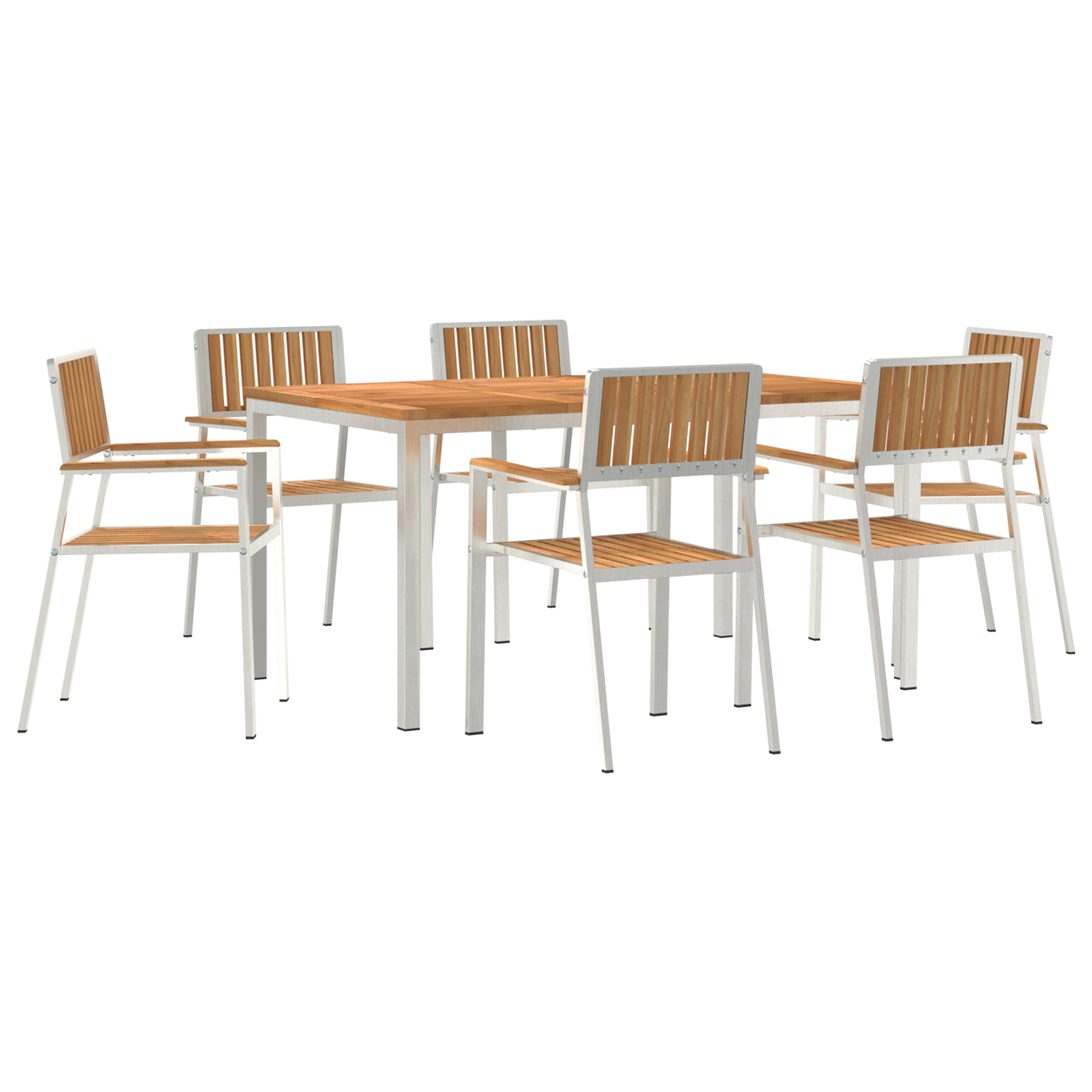 7 Piece Garden Dining Set Solid Wood Teak - Image 2