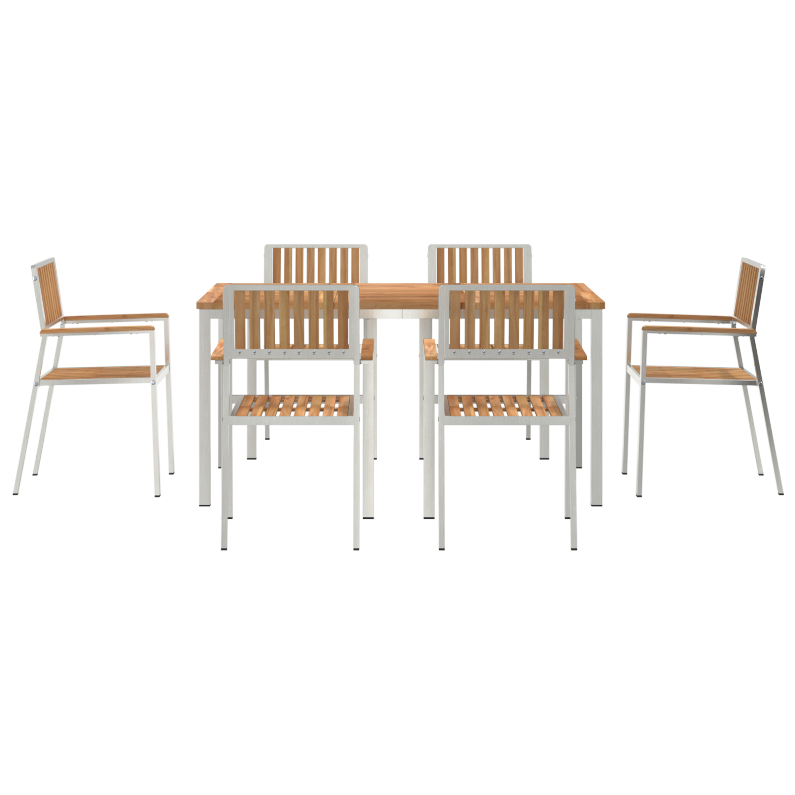 7 Piece Garden Dining Set Solid Wood Teak - Image 7