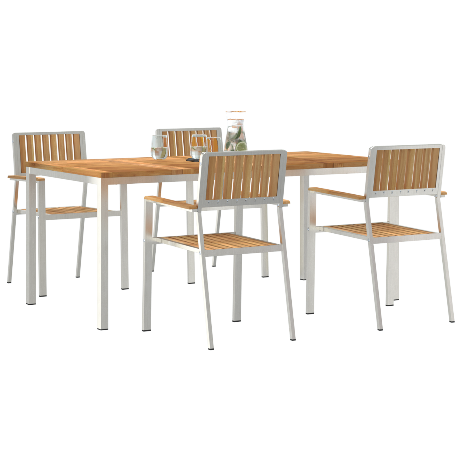 5 Piece Garden Dining Set Solid Wood Teak - Image 3