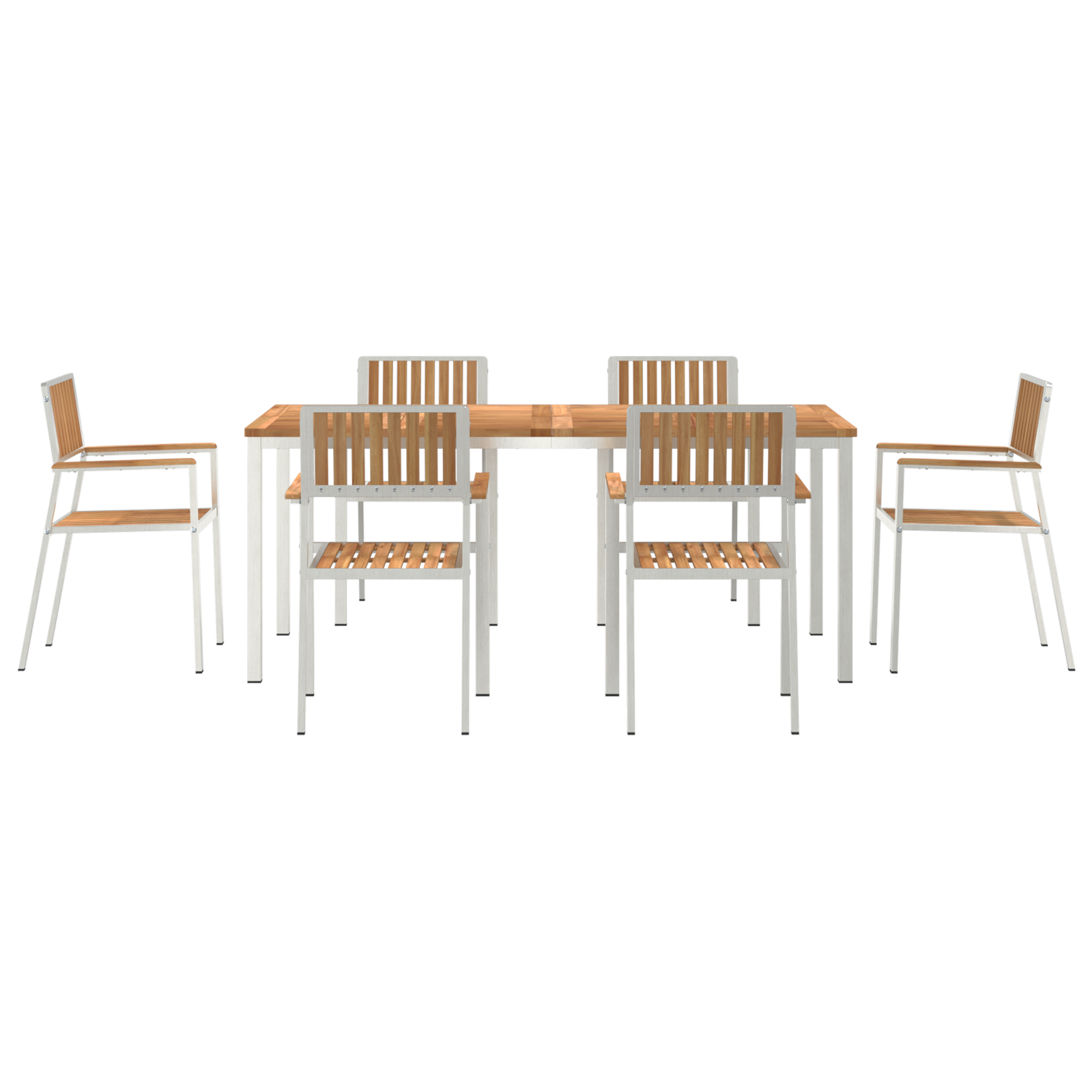 7 Piece Garden Dining Set Solid Wood Teak - Image 7