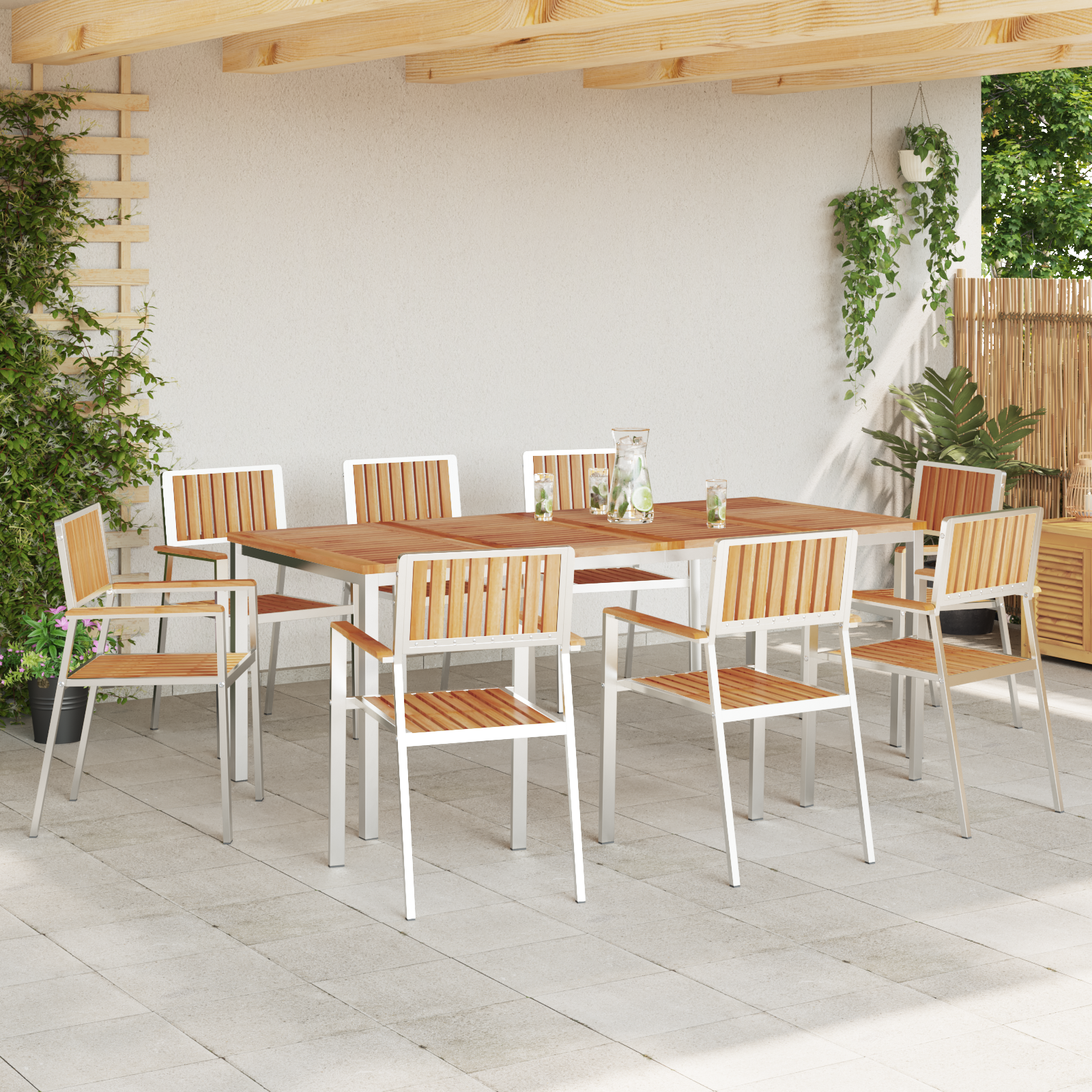 9-teilige Garten Essgruppe Massivholz Teak - Gartenmöbel - Your Garden Eden