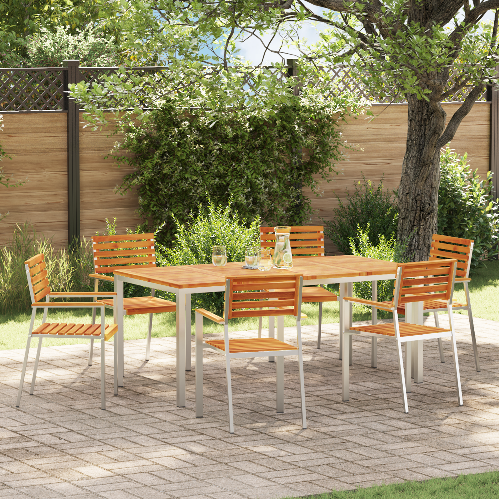 Stapelbare Tuinmeubels 6 stuks 54.5x56x89 cm Massief Acaciahout
