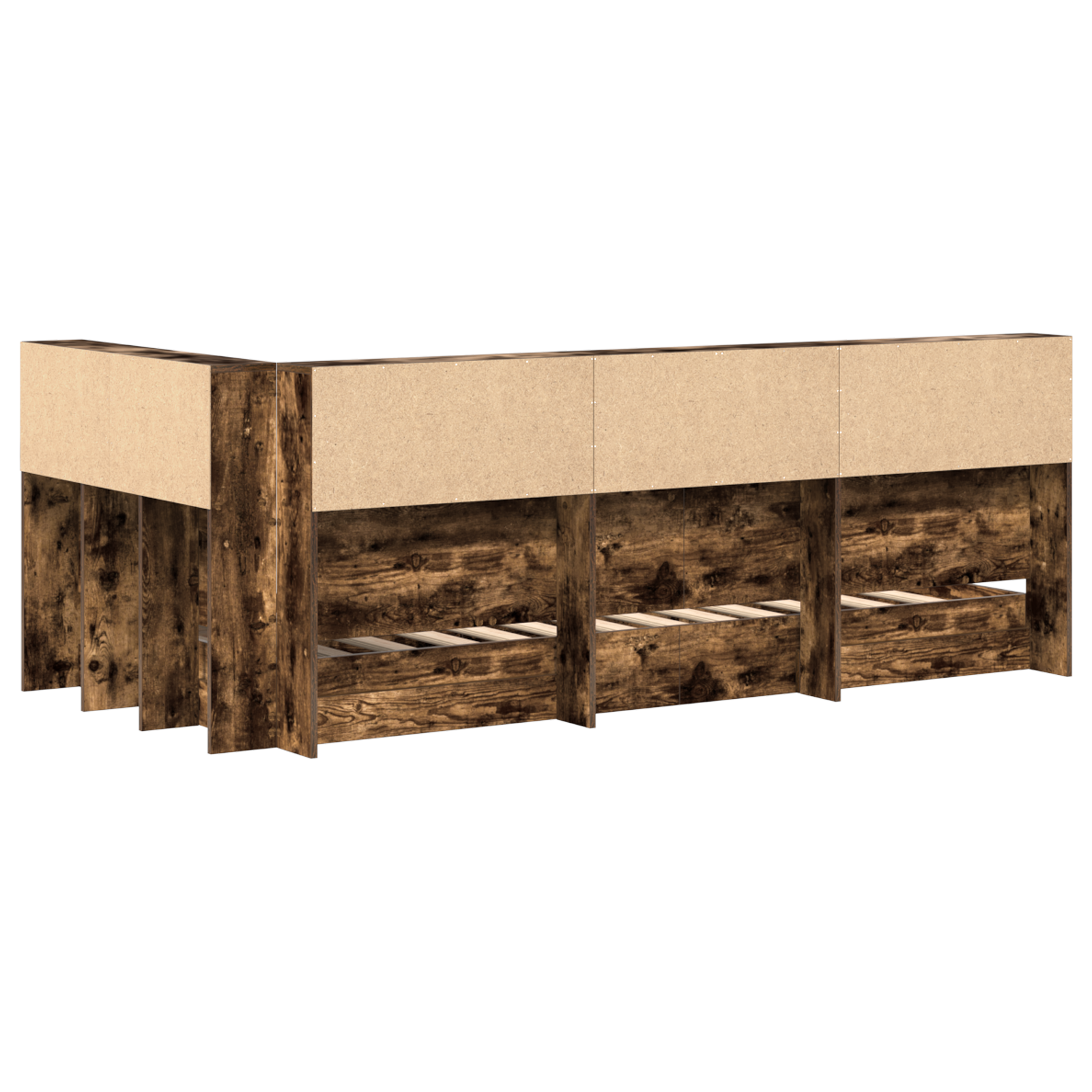 Bookcase Bed Smoked Oak 90x190 cm Engineered Wood - Image 8