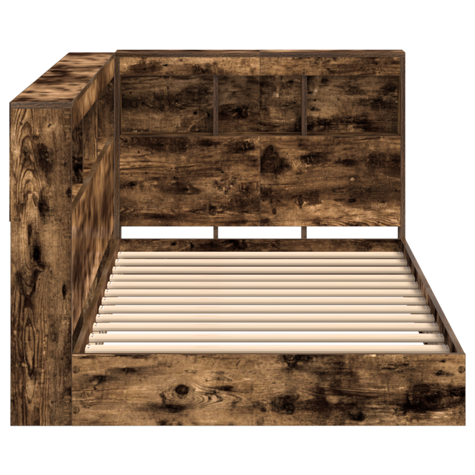 Bookcase Bed Smoked Oak 90x190 cm Engineered Wood - Image 7