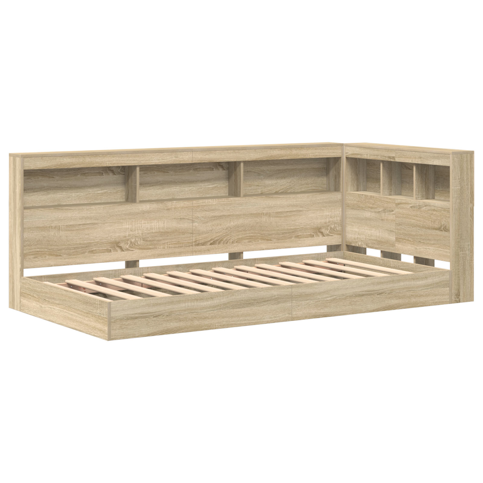 Bookcase Bed Sonoma Oak 75x190 cm Engineered Wood - Image 3