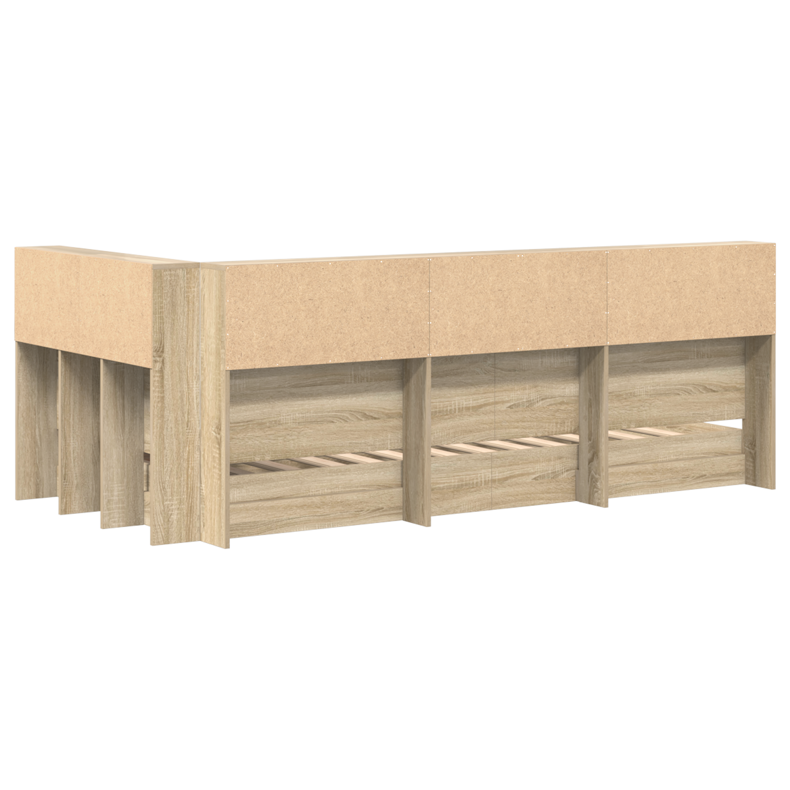 Bookcase Bed Sonoma Oak 75x190 cm Engineered Wood - Image 8