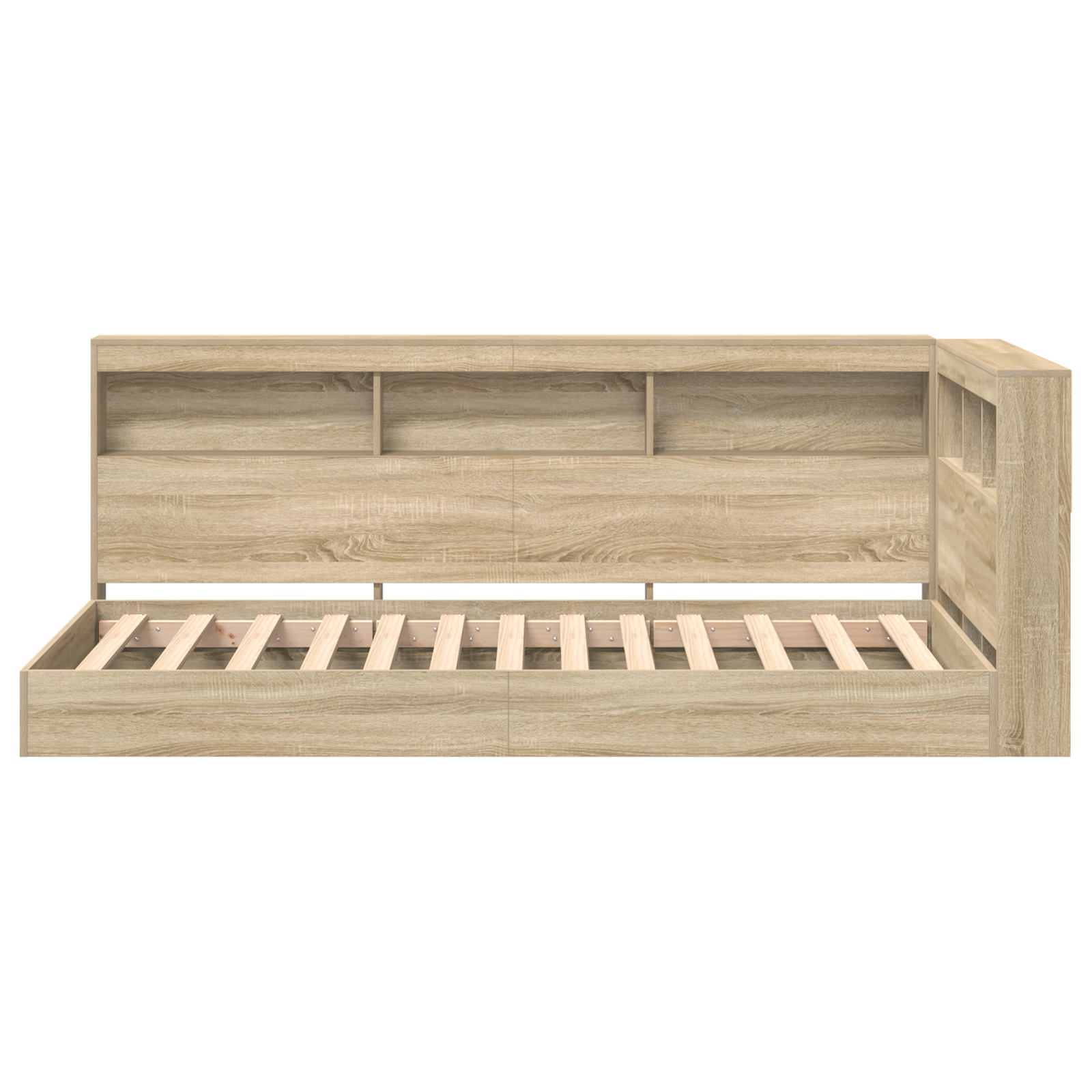 Bookcase Bed Sonoma Oak 75x190 cm Engineered Wood - Image 6