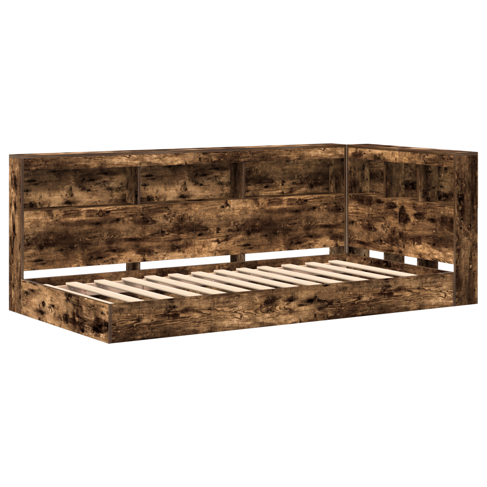 Bookcase Bed Smoked Oak 75x190 cm Engineered Wood - Image 3