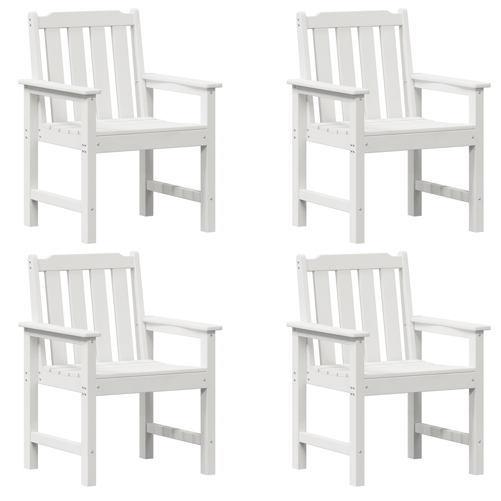 Garden Dining Chairs 4 pcs White 65,5x55,5x88 cm HDPE - Image 2