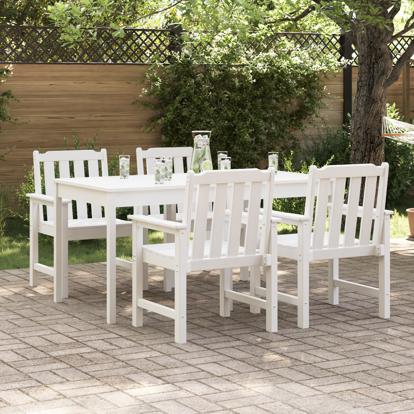 Garden Dining Chairs 4 pcs White 65,5x55,5x88 cm HDPE