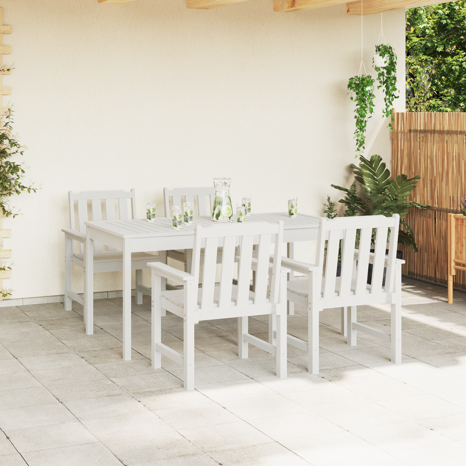 Garden Dining Chairs 4 pcs White 65,5x55,5x88 cm HDPE - Image 3